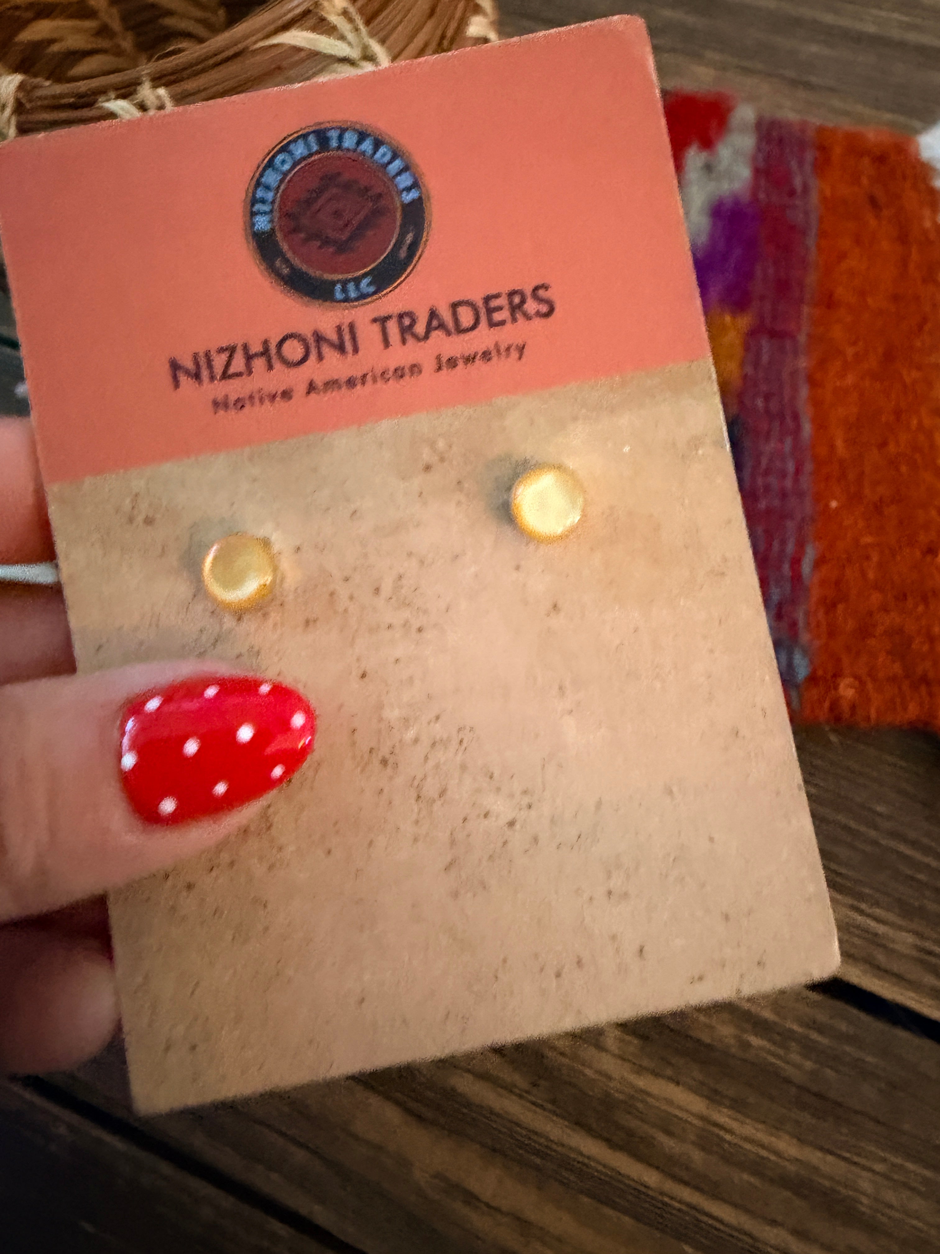 Handcrafted Sterling Silver and Mother of Pearl Stud Earrings