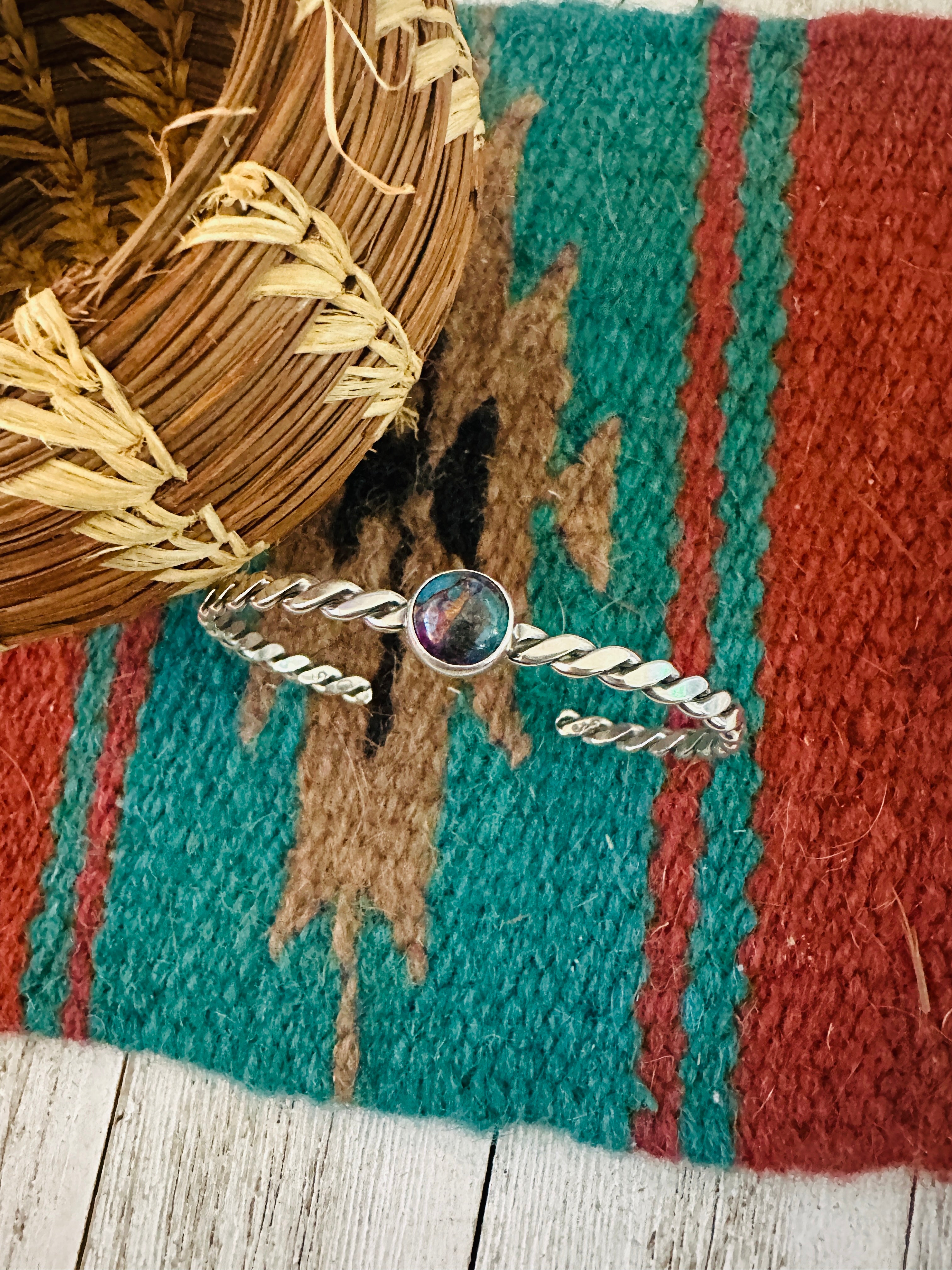 Handcrafted Sterling Silver & Pink Dream Mojave Cuff Bracelet