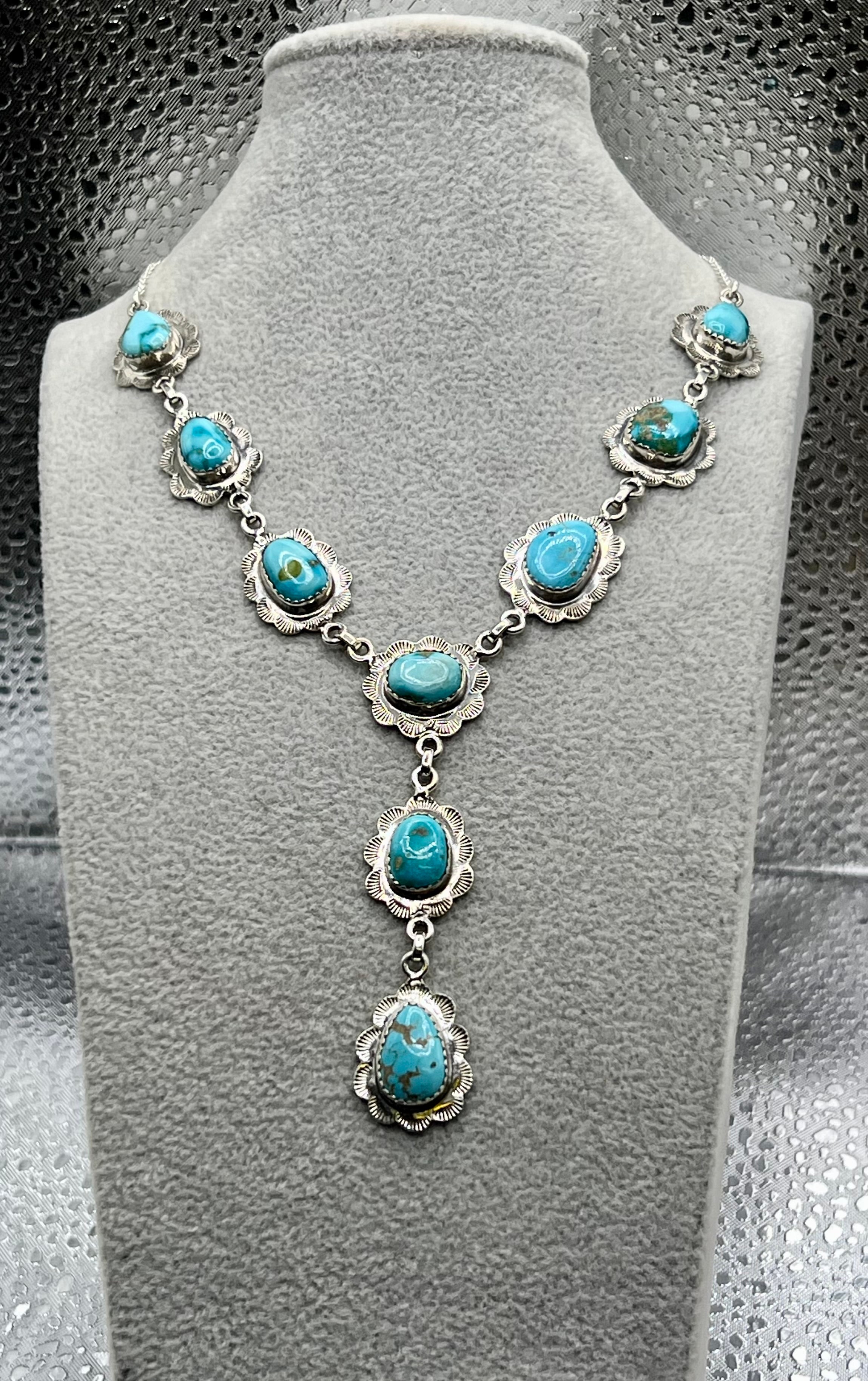 Handmade South Hill Sonoran Turquoise Sterling Silver Necklace