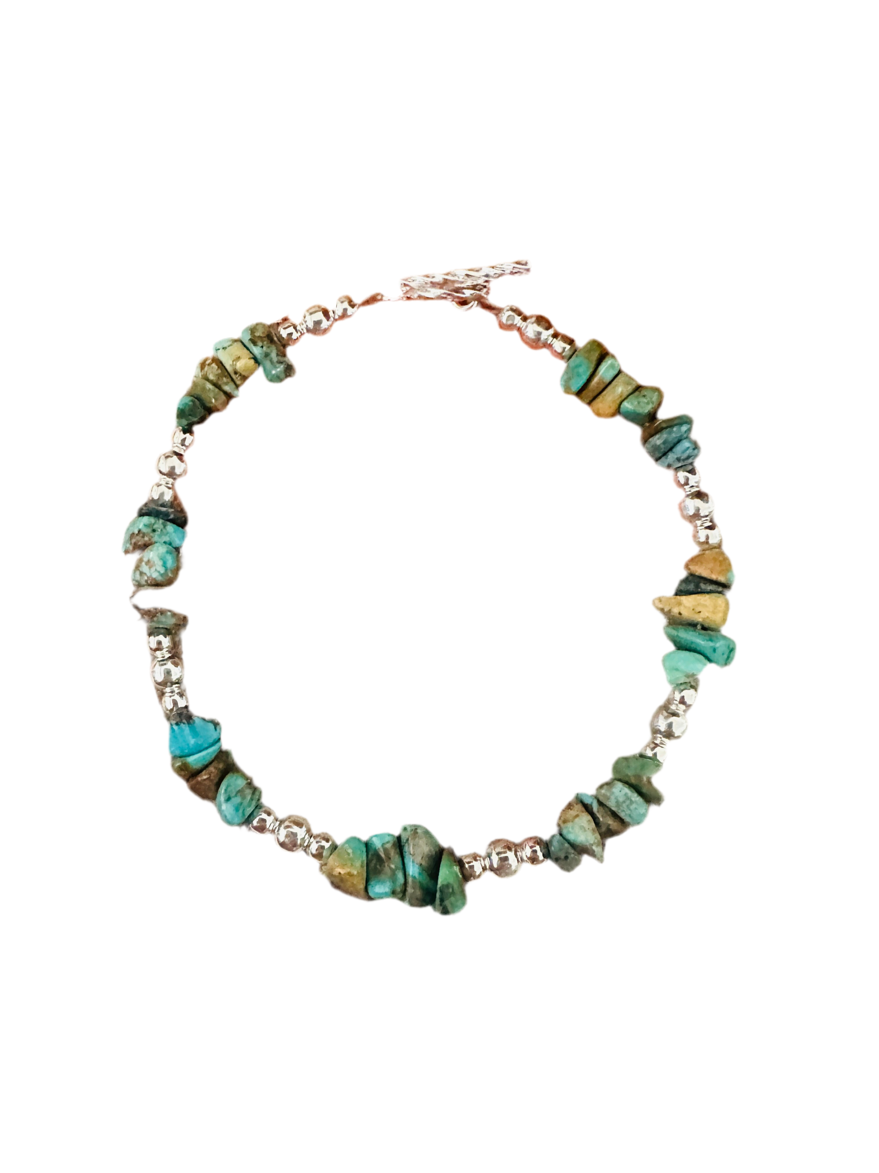 Handcrafted Sterling Silver Pearl & Turquoise Beaded Bracelet