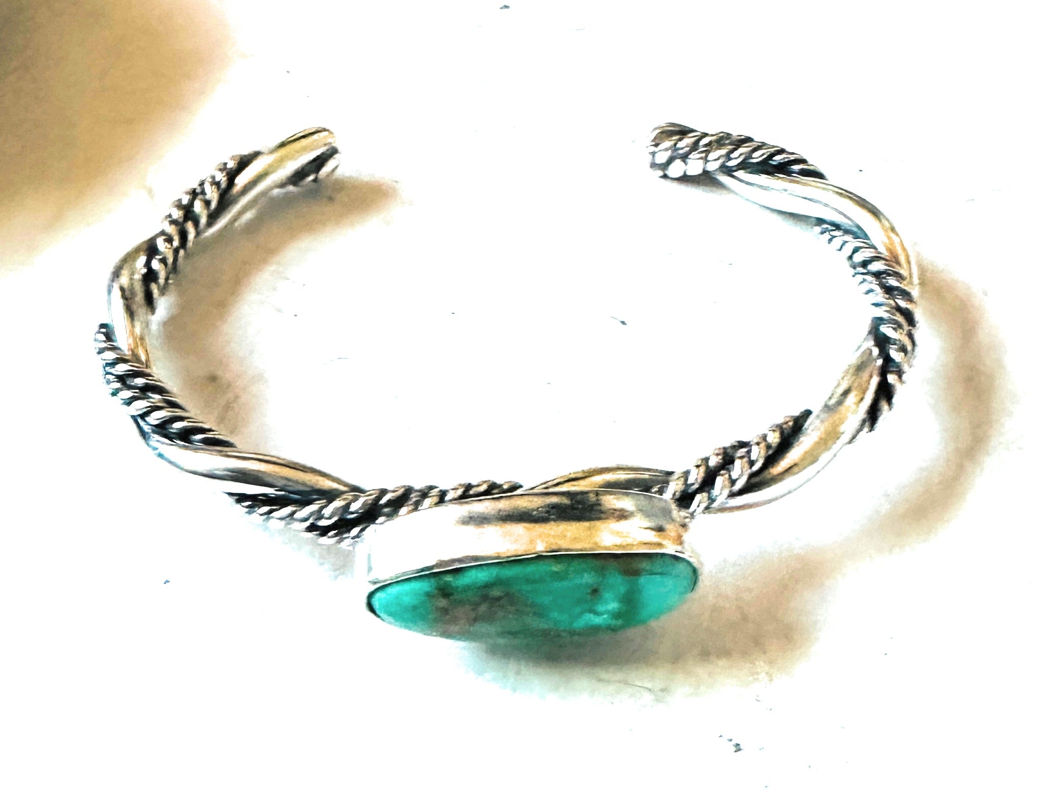 Navajo Sonoran Mountain Turquoise & Sterling Silver Cuff Bracelet