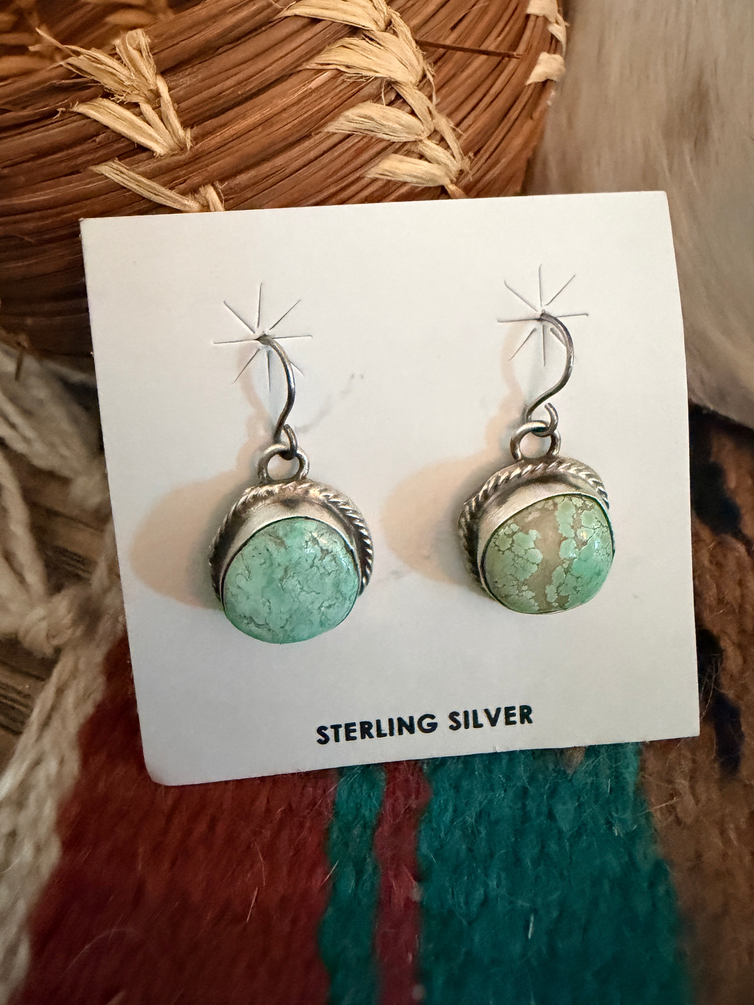 Handcrafted Royston Turquoise & Sterling Silver Necklace and Earring Set by Sheila Becenti