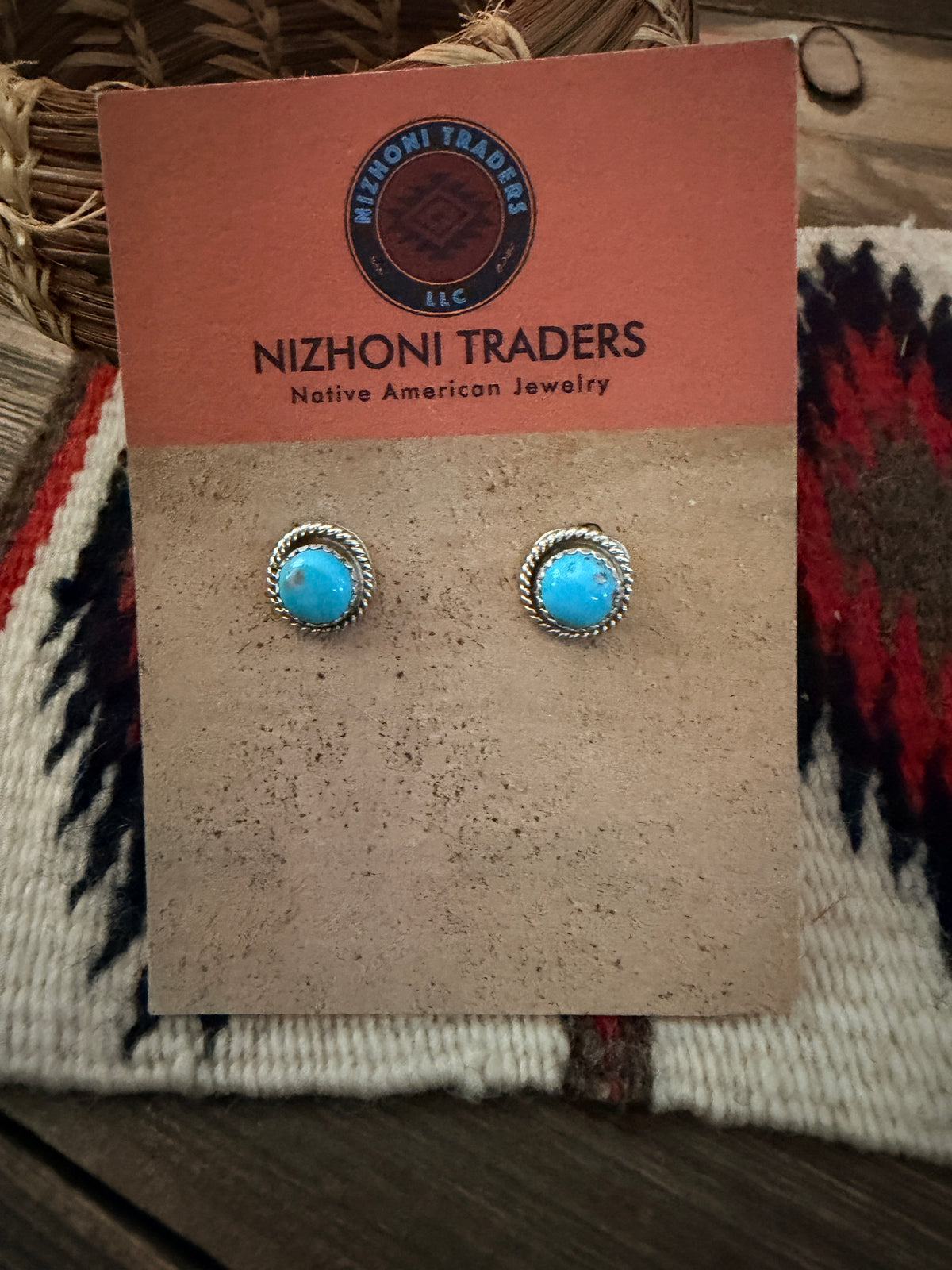 Handcrafted Sterling Silver & Turquoise Stud Earrings