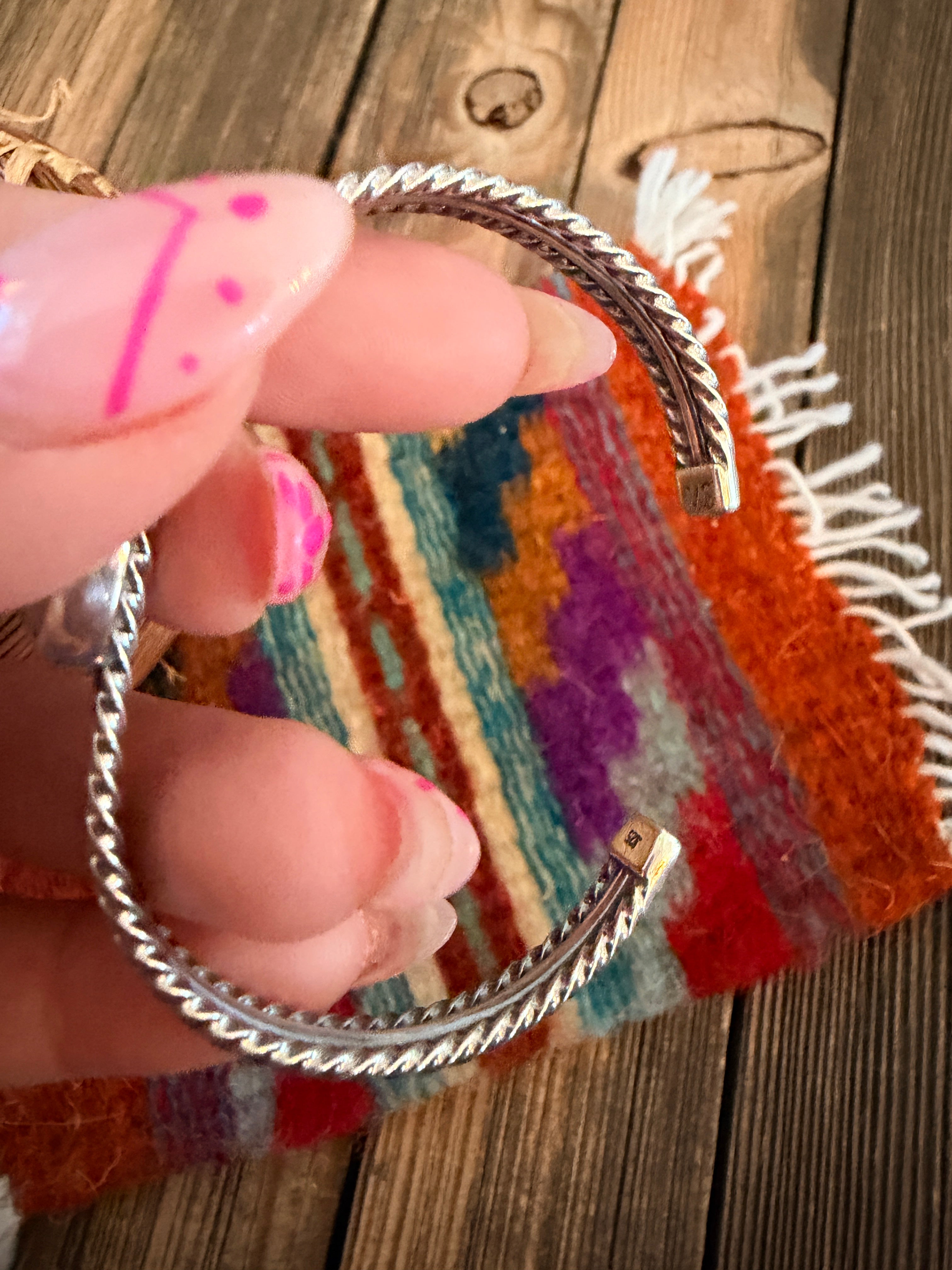 Handcrafted White Buffalo & Sterling Silver Cuff Bracelet