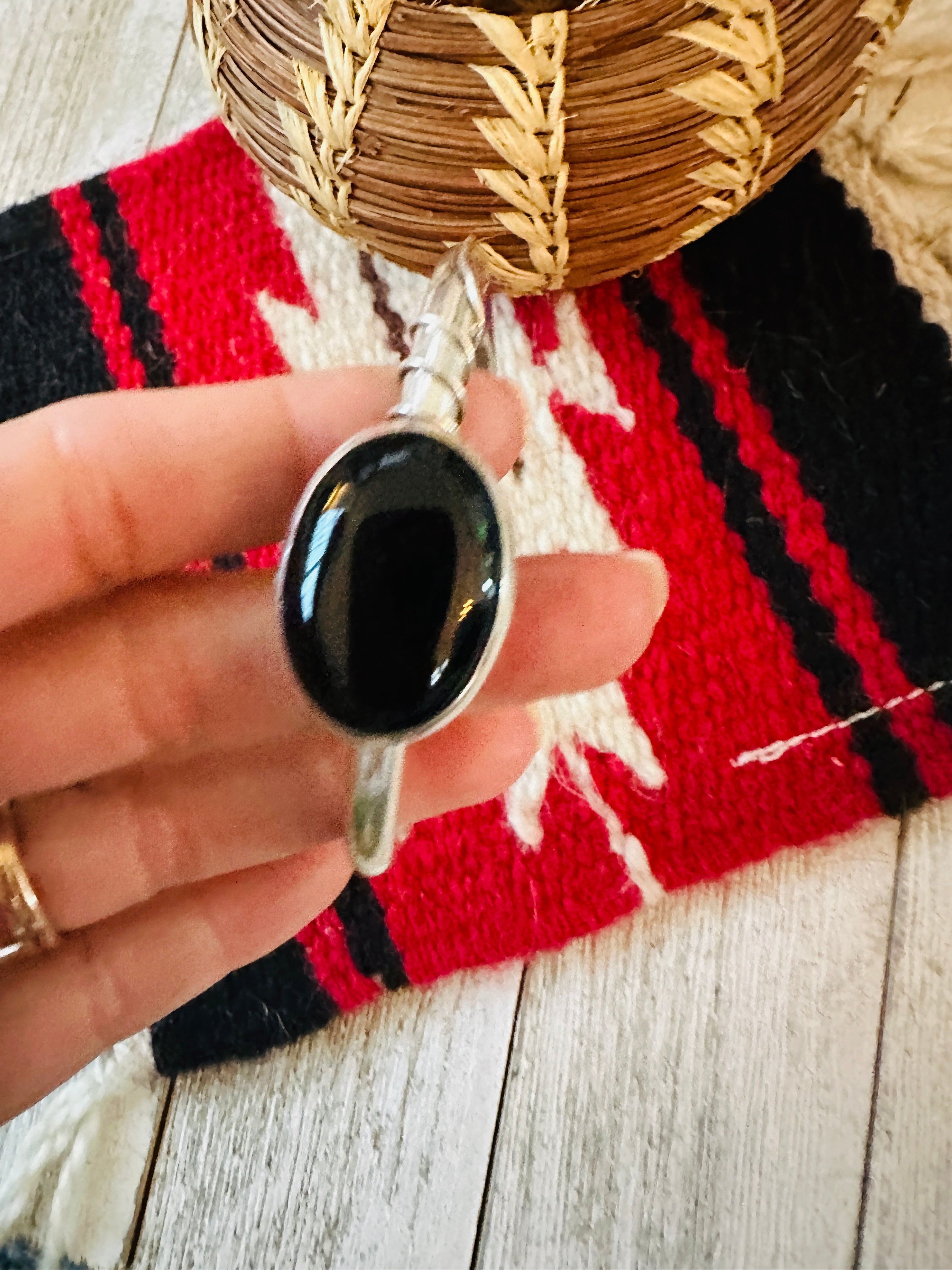 Handcrafted Sterling Silver & Black Onyx Cuff Bracelet