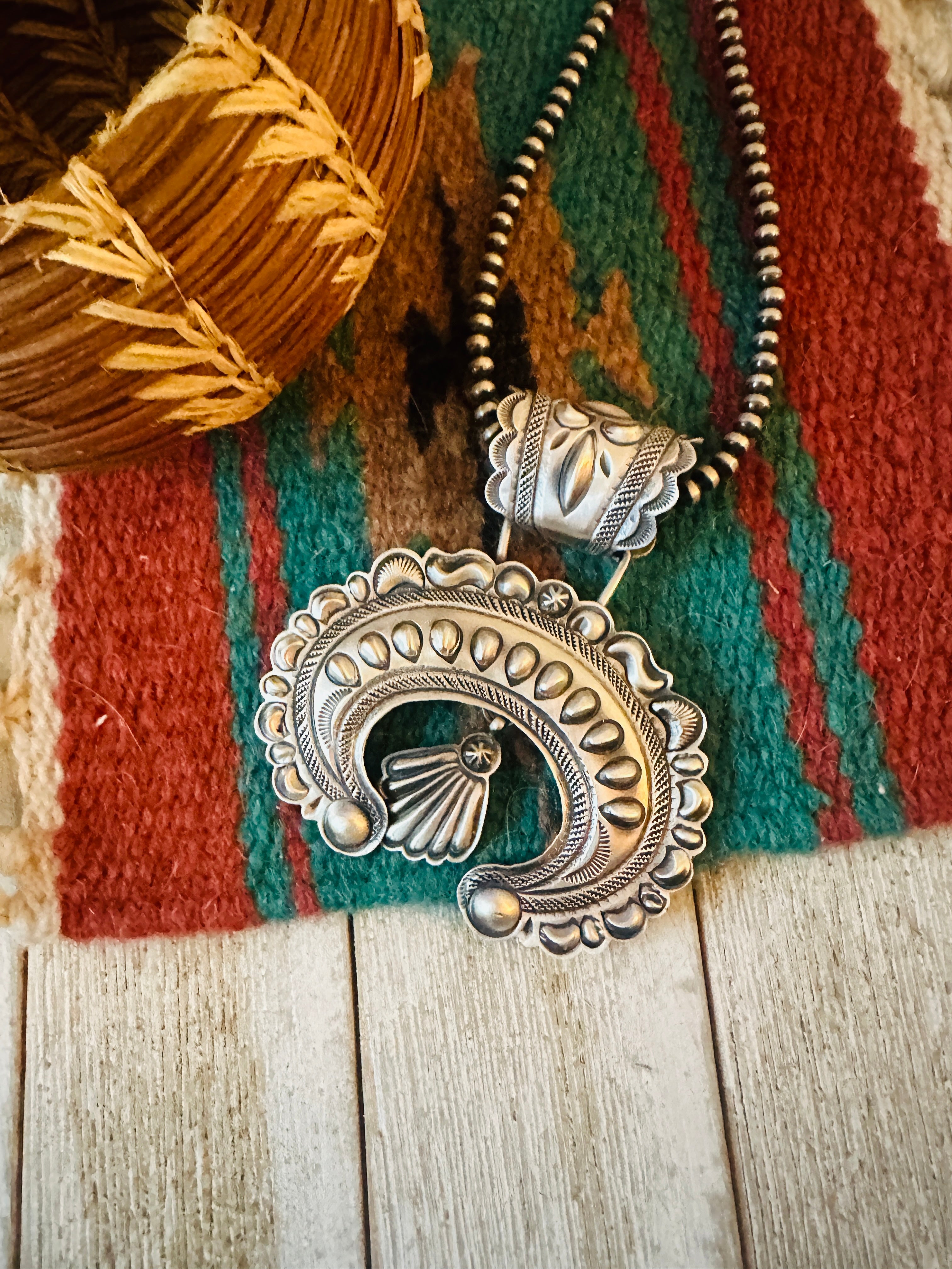 Handcrafted Sterling Silver Naja Pendant by Eugene Charley
