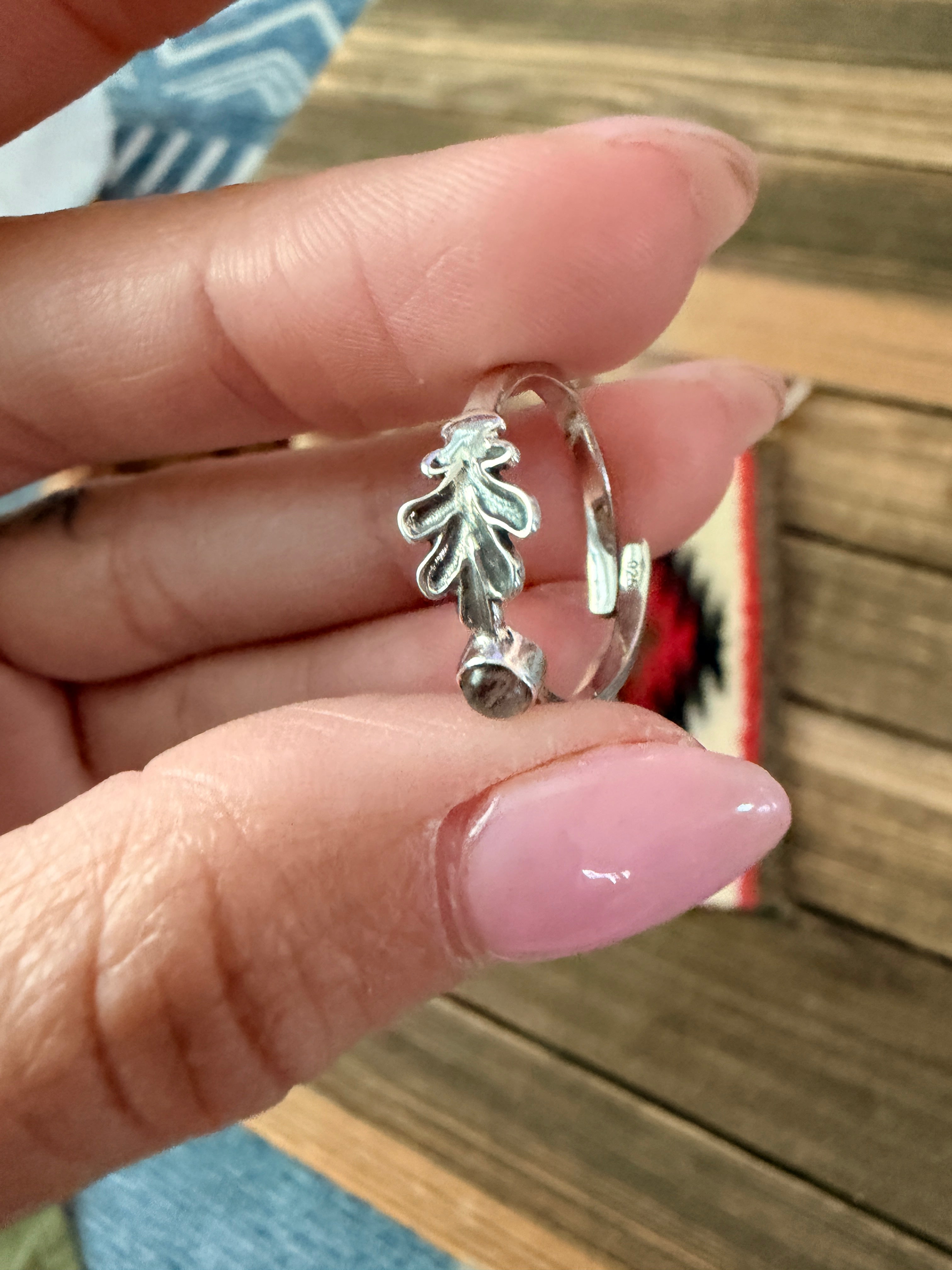 Handmade Sterling Silver & Sunstone Adjustable Ring