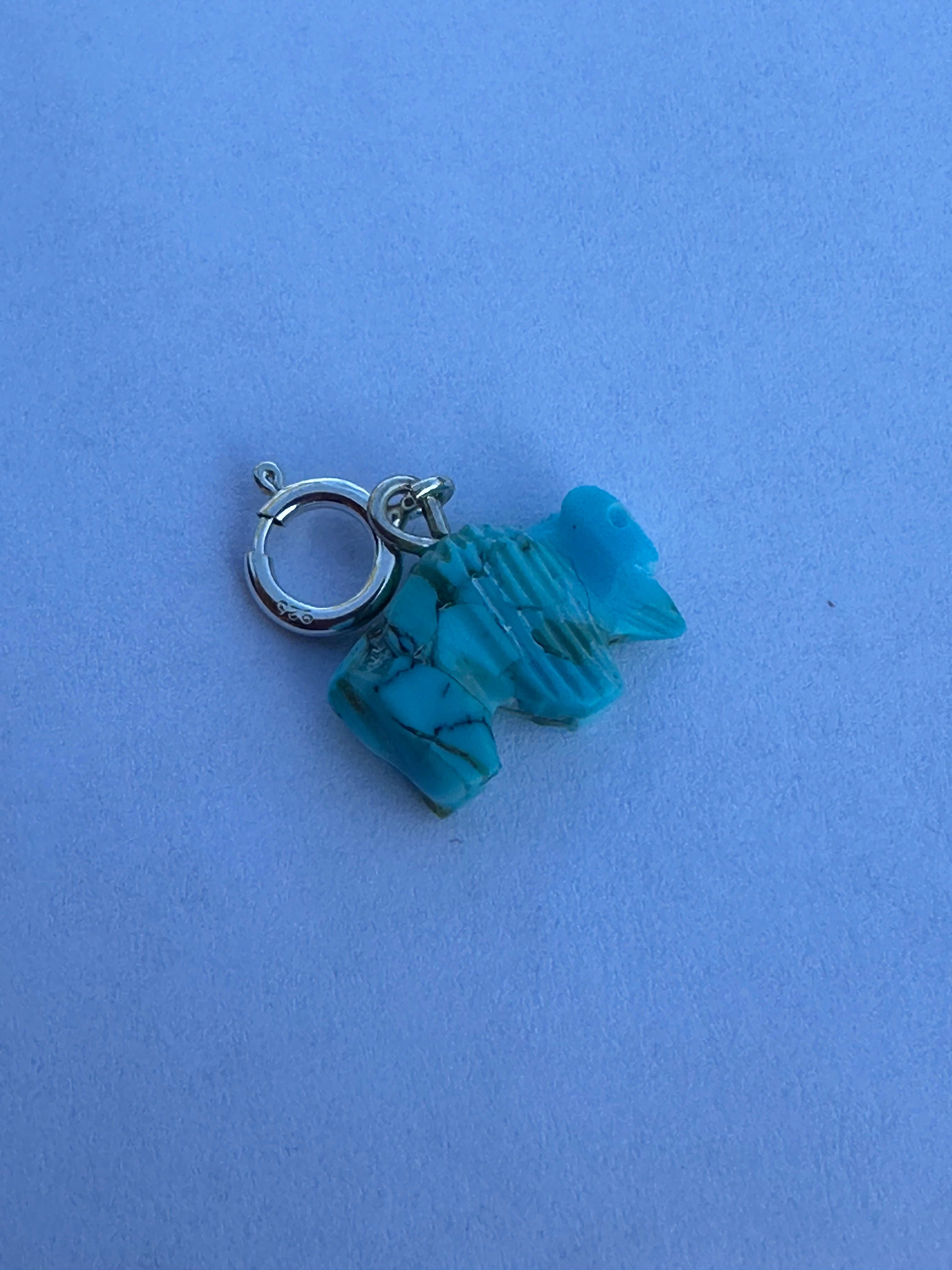 Zuni Hand Carved Turquoise Buffalo Charm