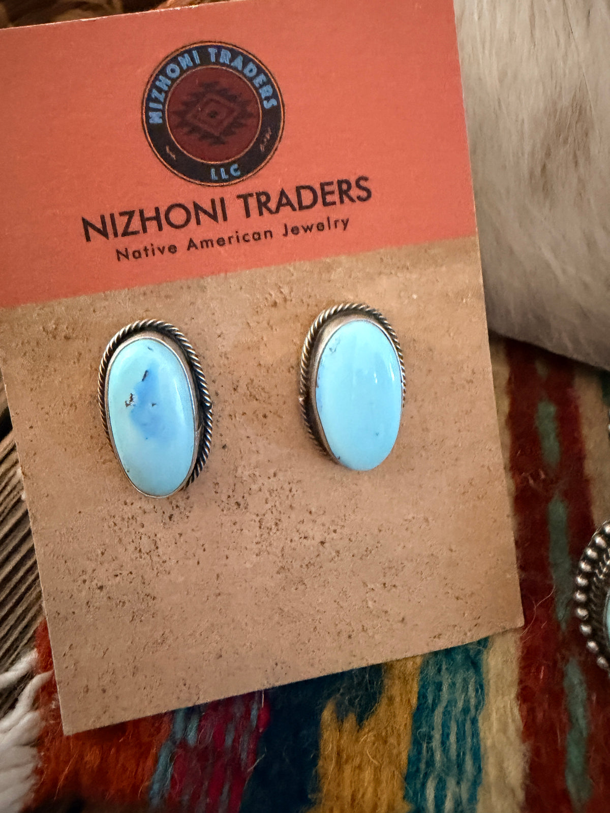 Handcrafted Golden Hills Turquoise & Sterling Silver Necklace and Earring Set by Blaine Yellowhorse