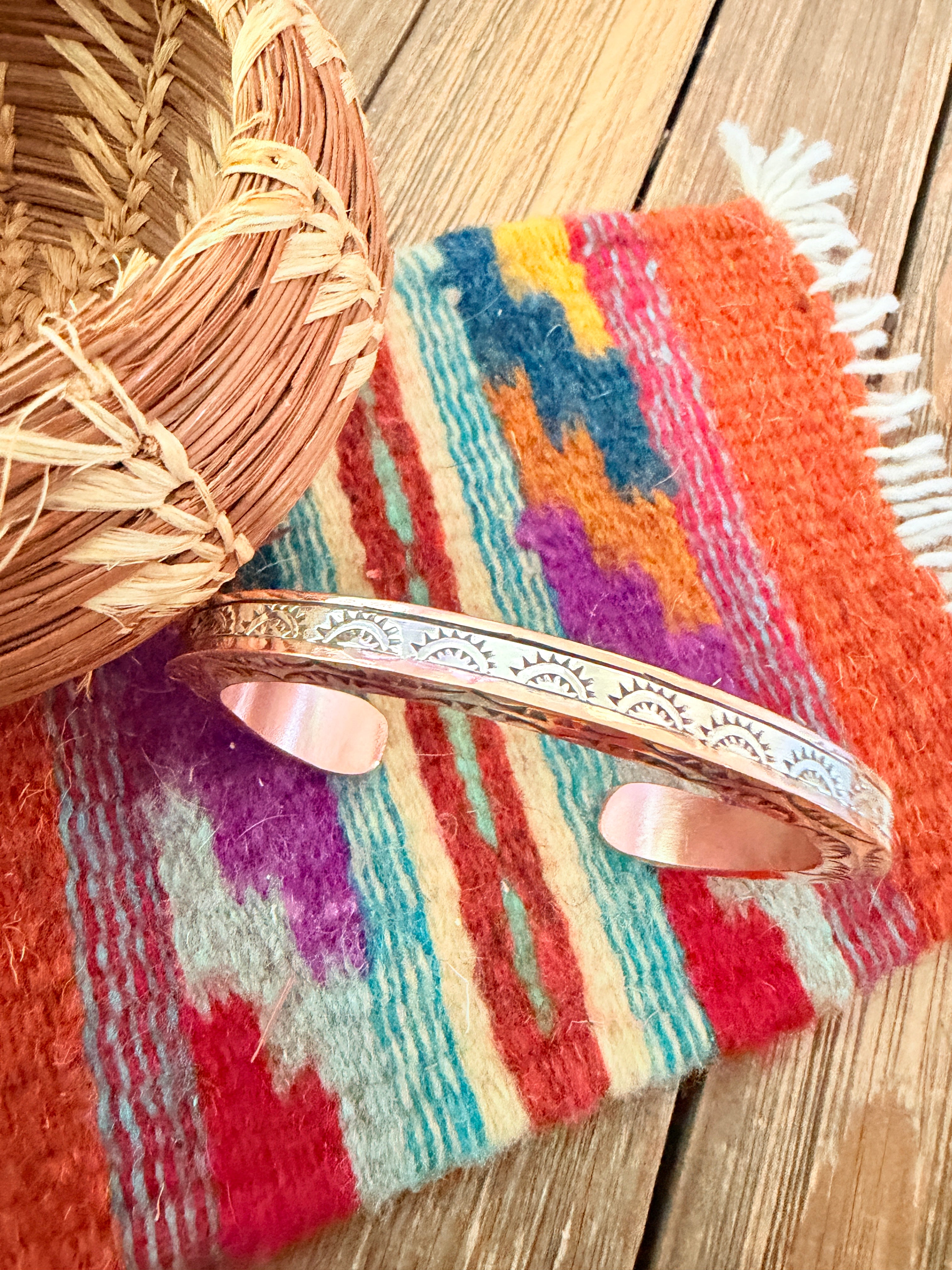 Handcrafted Copper & Sterling Silver Cuff Bracelet