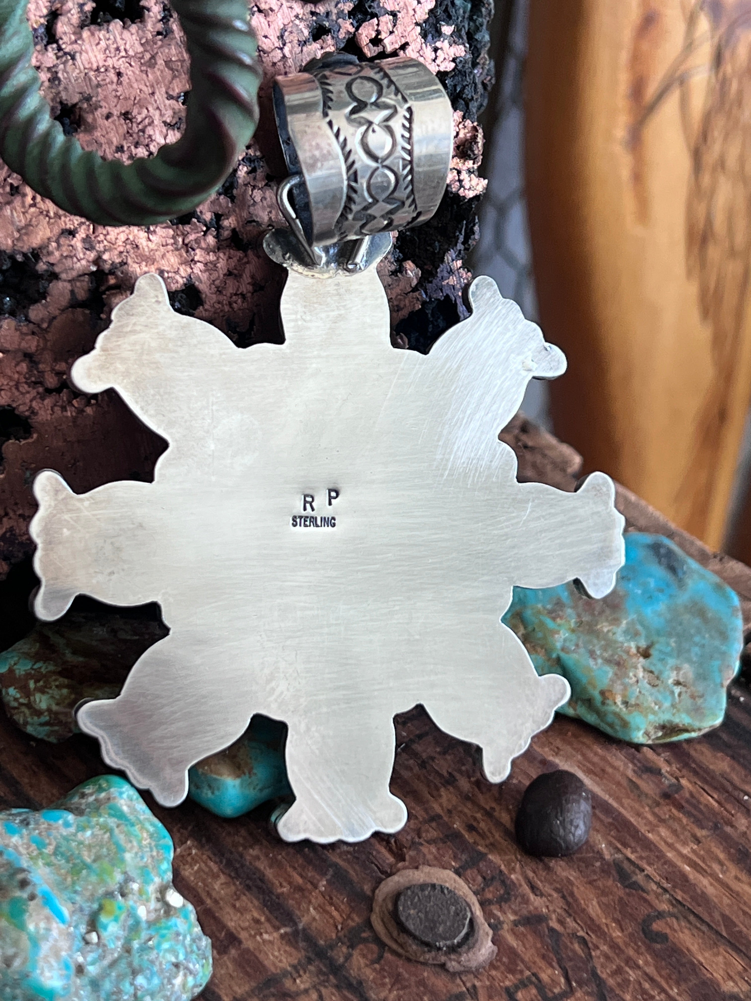 Rosella Paxson Sterling Silver and Egyptian Turquoise Coin Cluster Pendant
