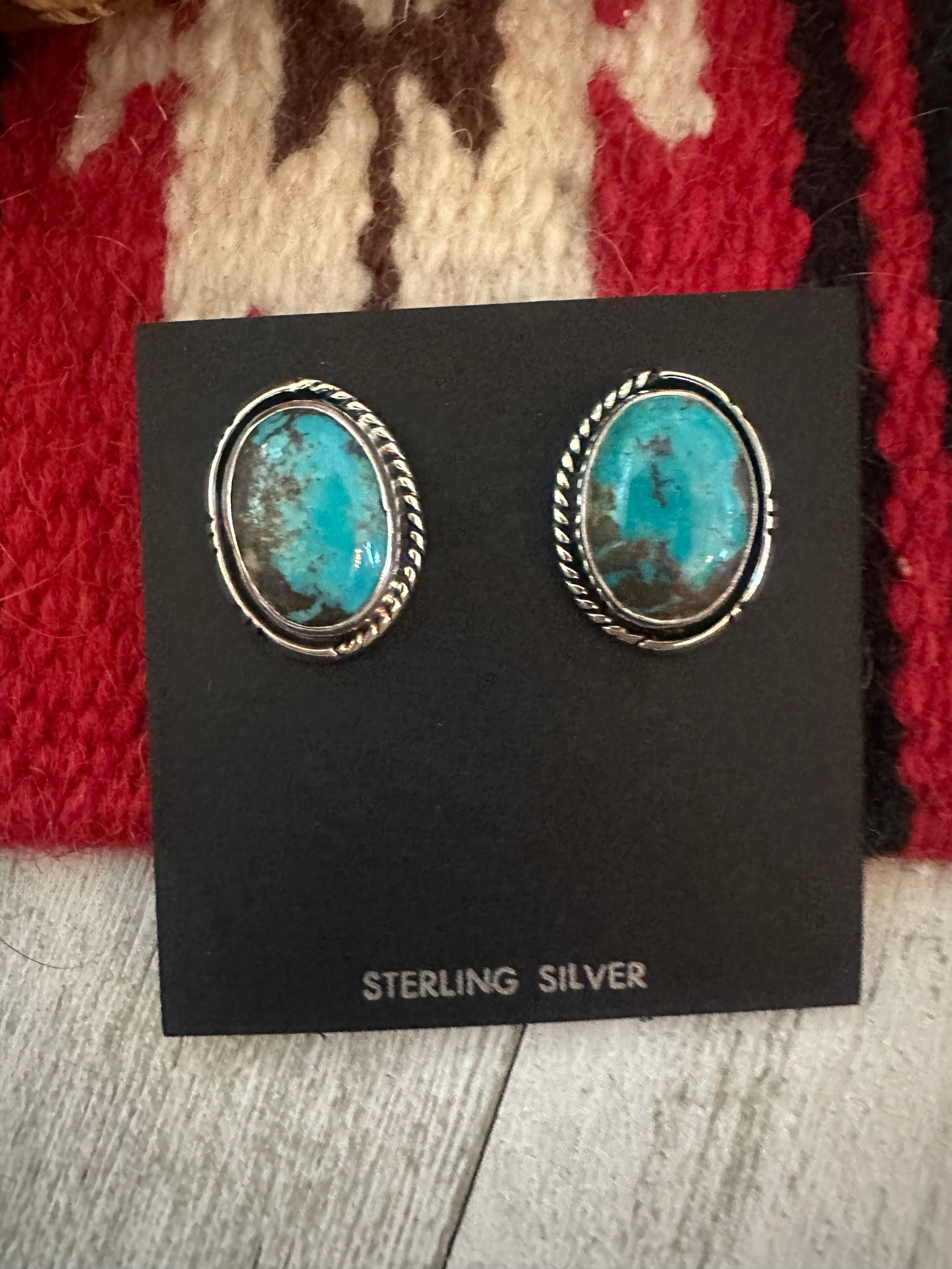 Kingman Turquoise and Sterling offers Silver Earrings