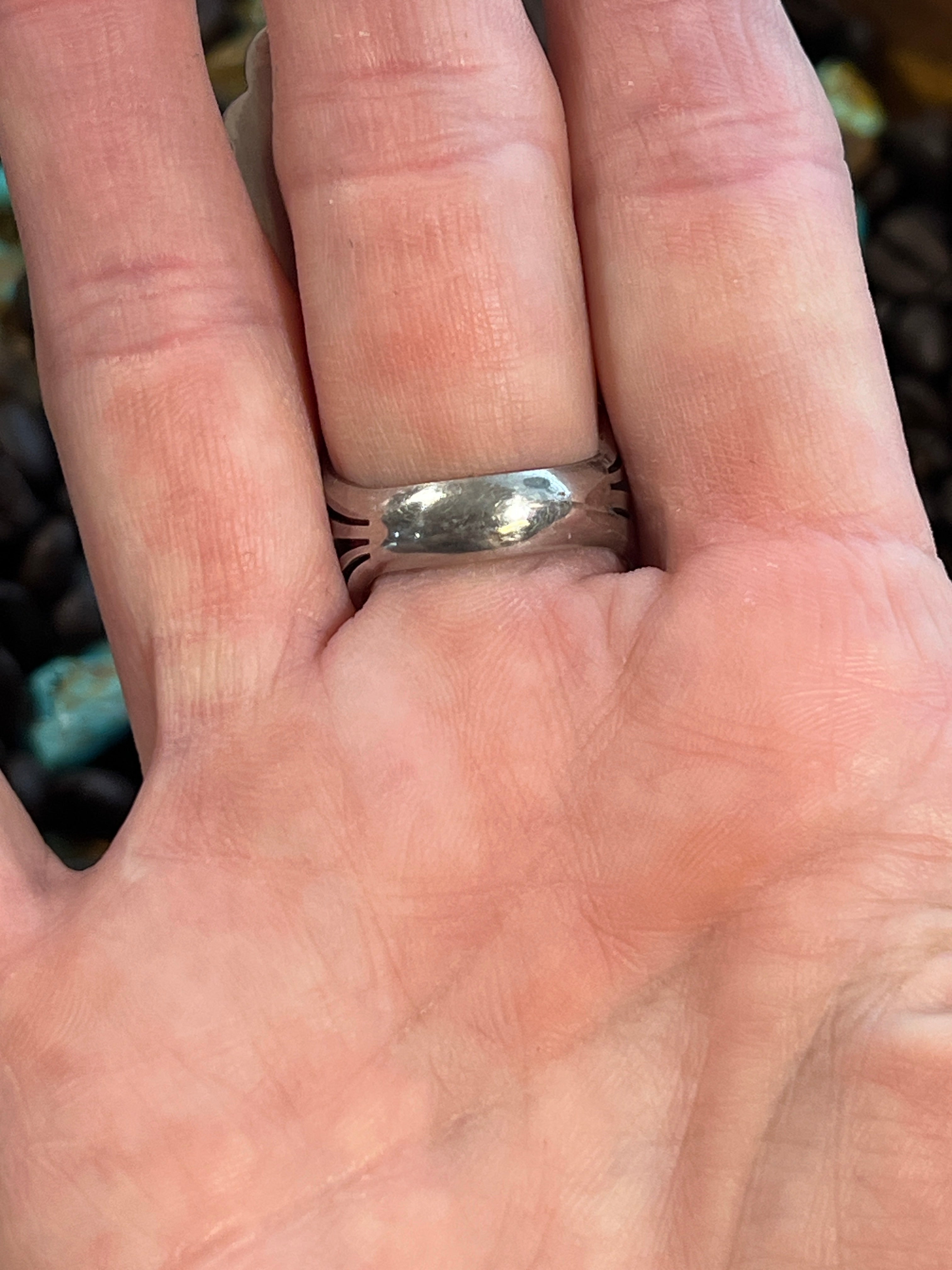 Apache Sterling Silver, Wild Horse Heart and Spiny Oyster Shell Statement Ring by Rosella Paxson, Size 9