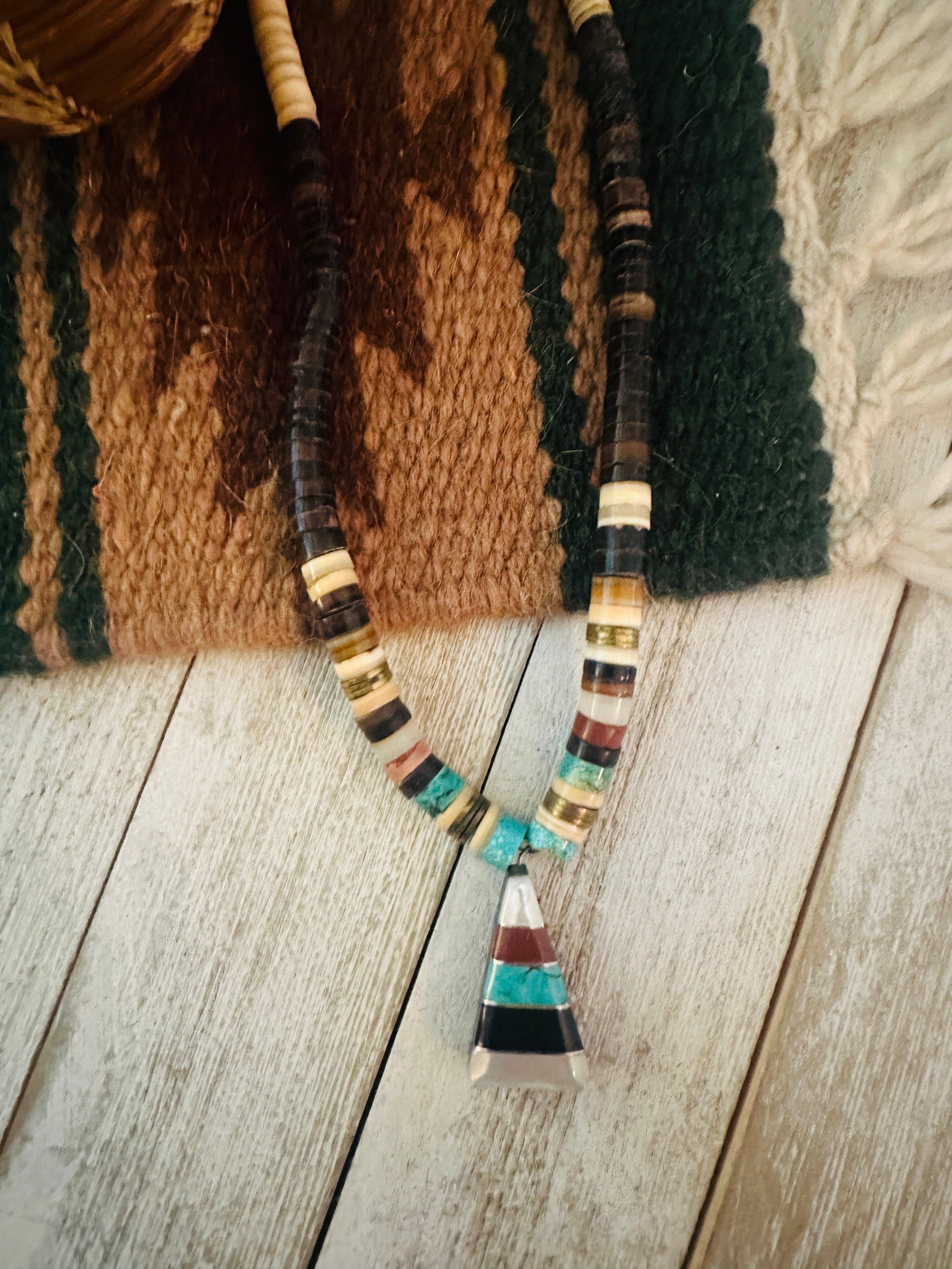 Old Pawn Santo Domingo Multi Stone Beaded Necklace