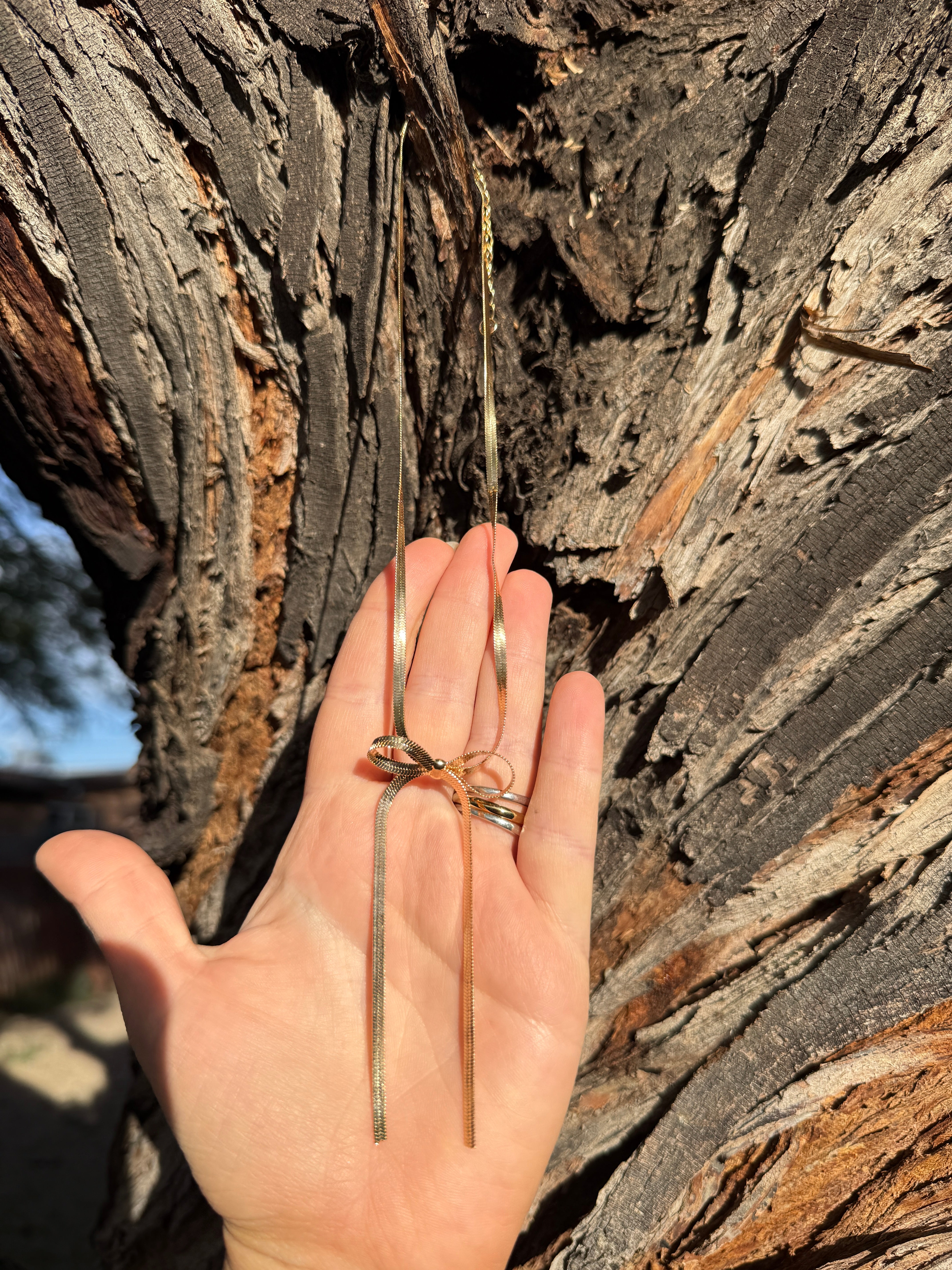 “The Golden Collection”  BOW NECKLACE Handmade Gold Plated Necklace STYLE 2