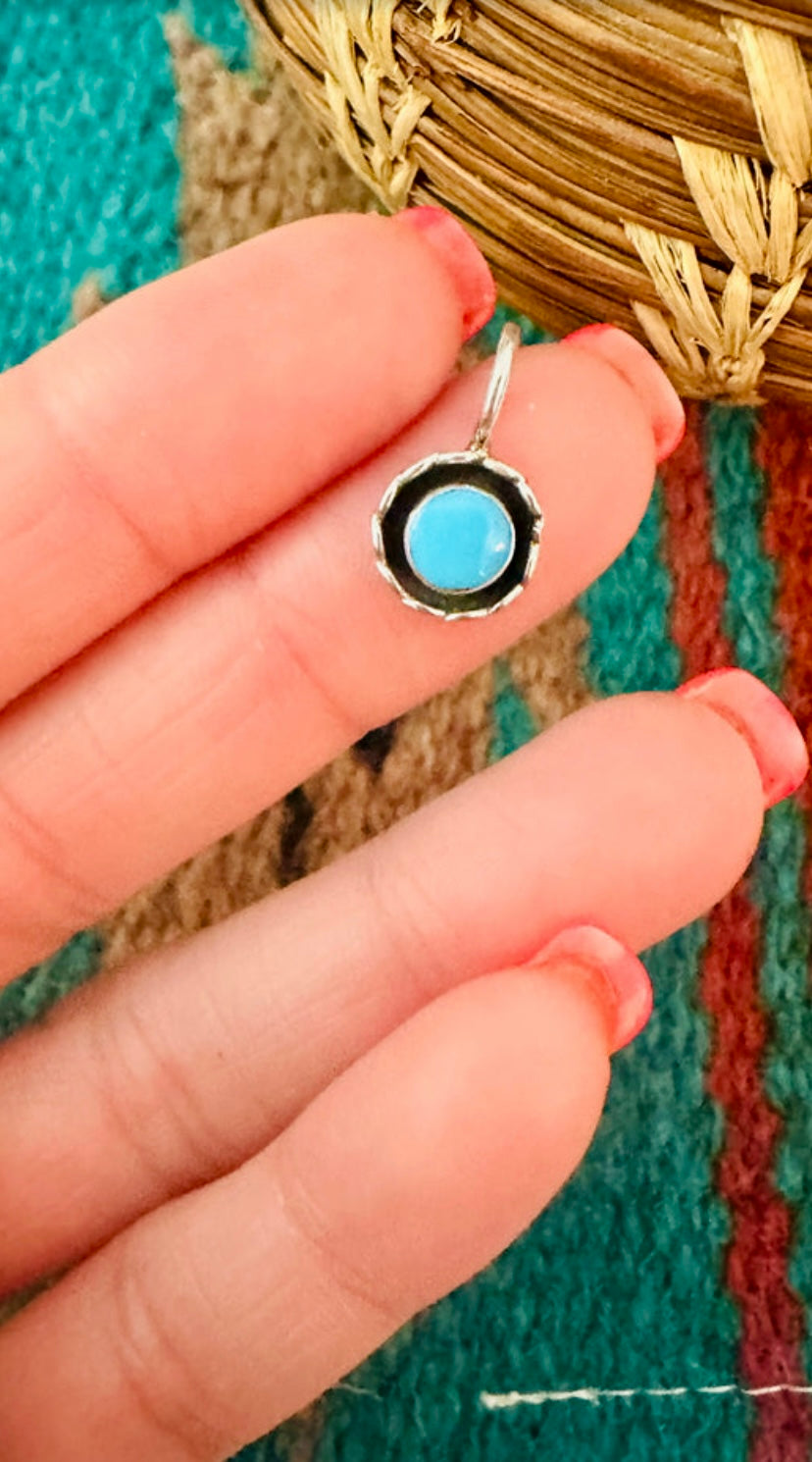 Navajo Sterling Silver & Turquoise Mini Pendant