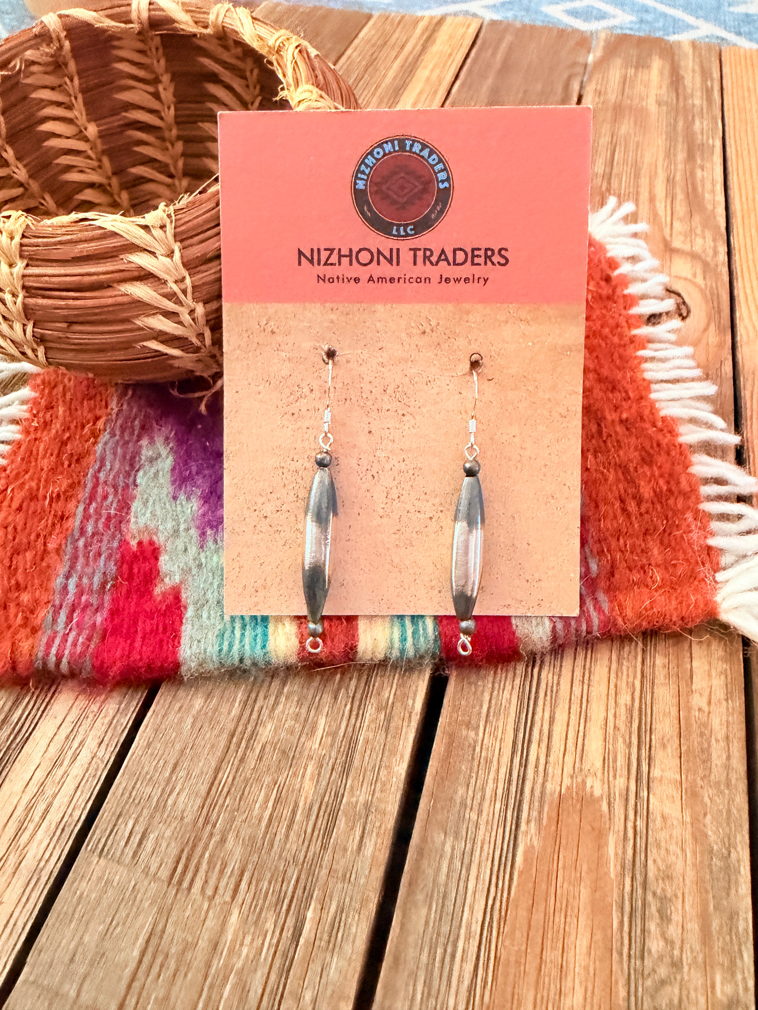 Handcrafted Sterling Silver Pearl Seed Bead Dangle Earrings