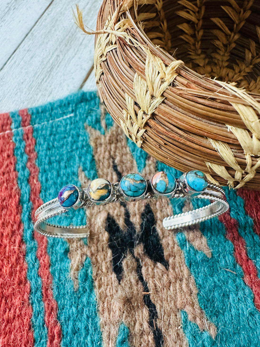 Handcrafted Pink Dream Mojave & Sterling Silver Cuff Bracelet