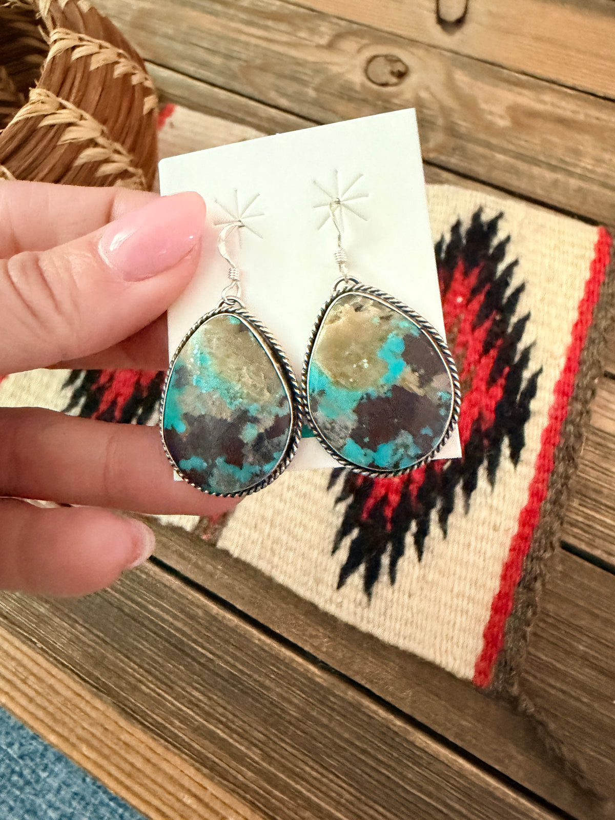 Handcrafted Turquoise & Sterling Silver Dangle Earrings
