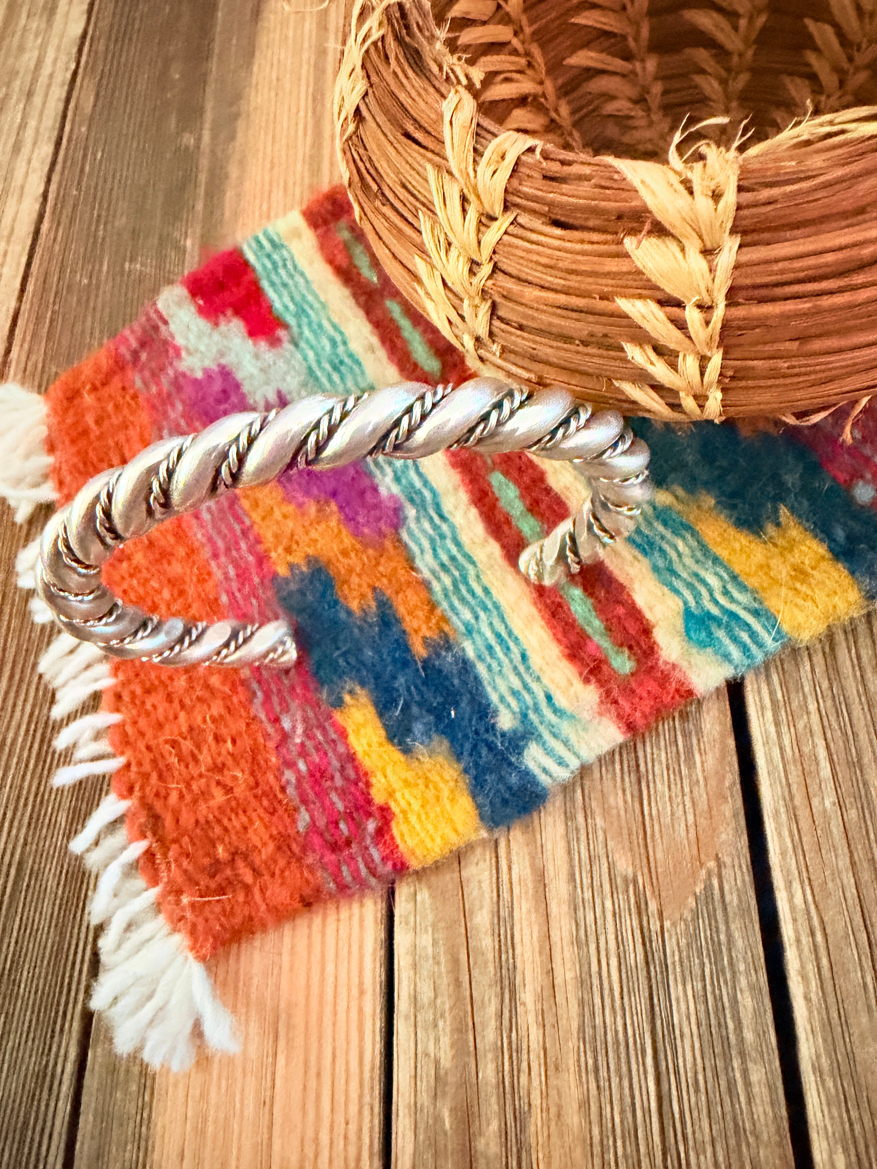 Handcrafted Twisted Sterling Silver Cuff Bracelet