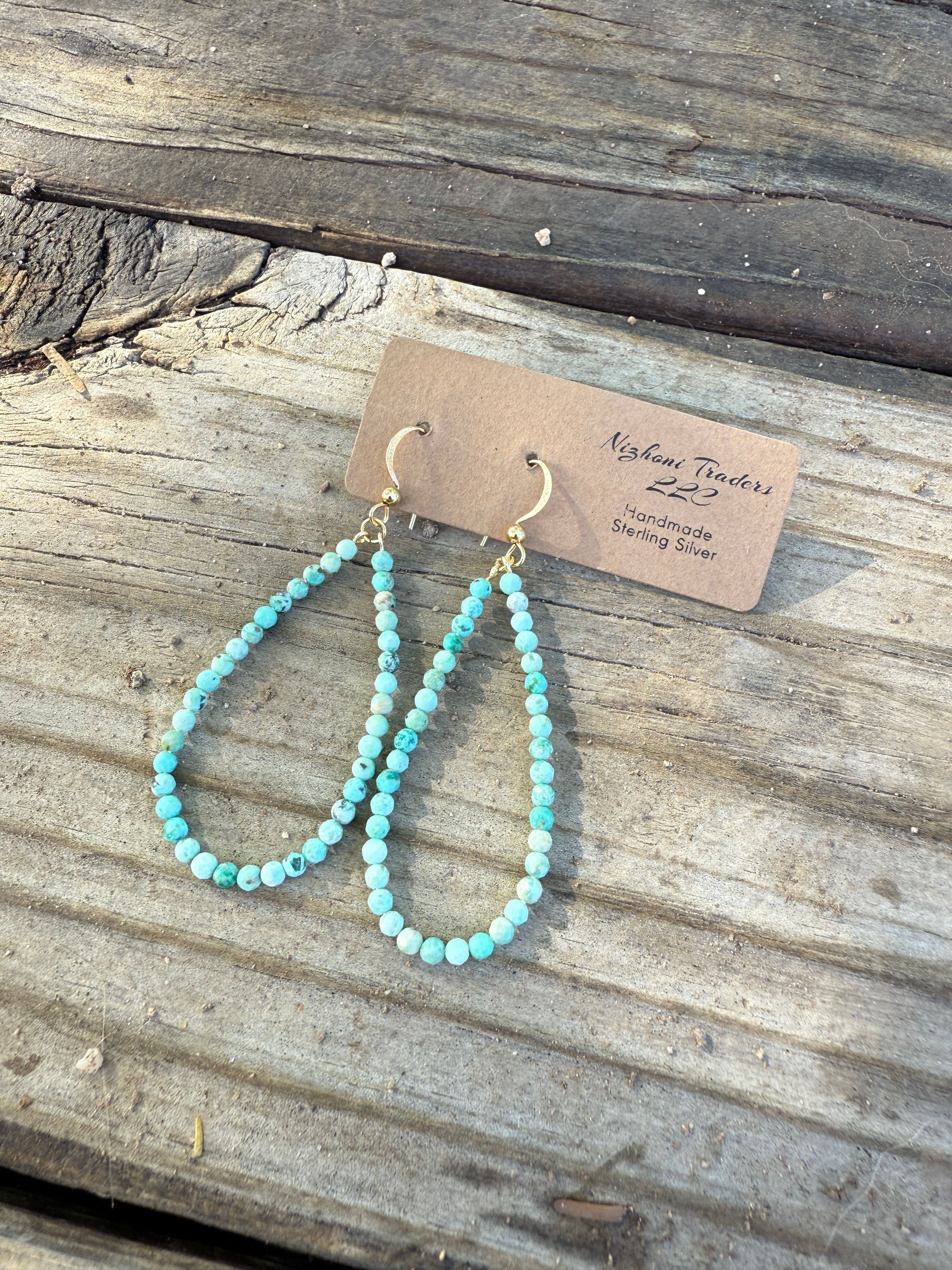 “The Golden Collection” Handmade 14k Gold Plated Turquoise FREEBIRD Earrings