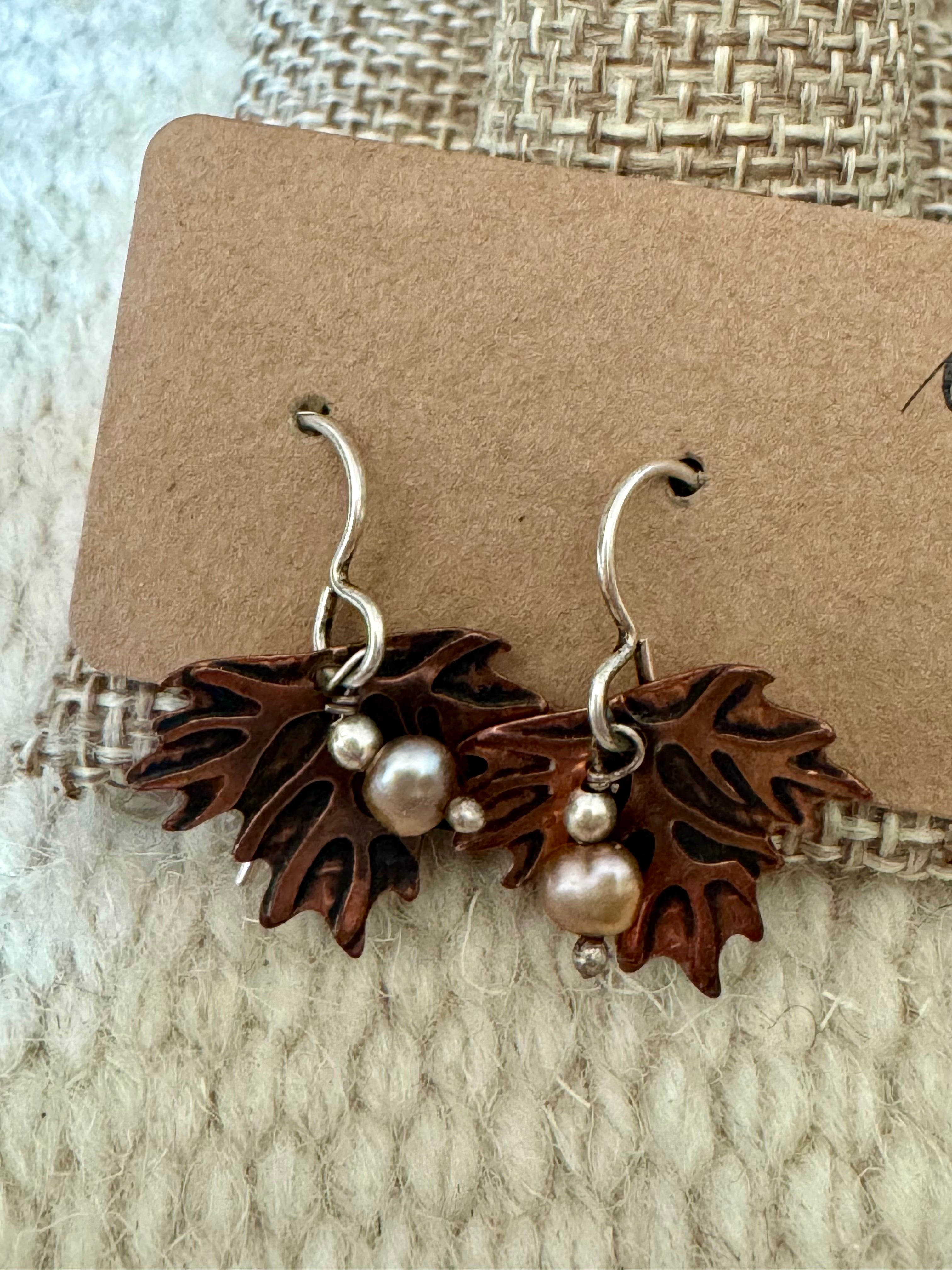 Vintage Handmade Copper Earrings