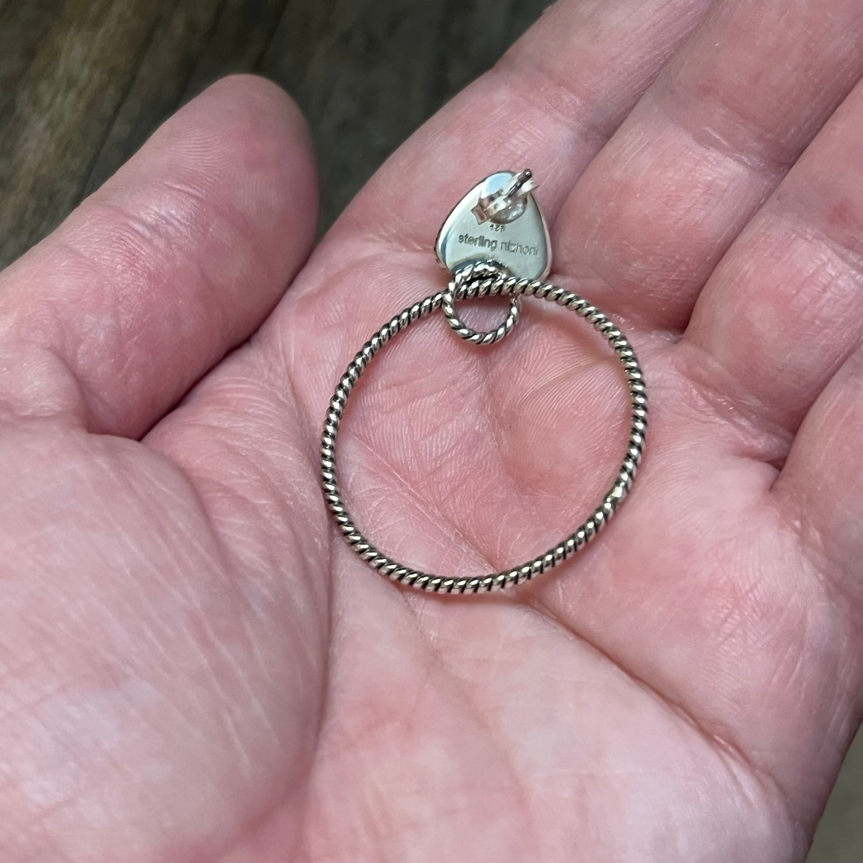 Handmade Fire Red Speckled Opal Sterling Silver Hoop Earrings