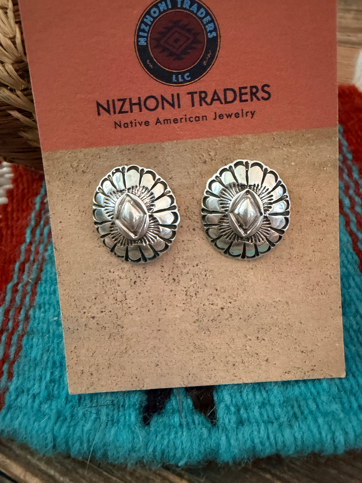 Handcrafted Sterling Silver Concho Post Earrings