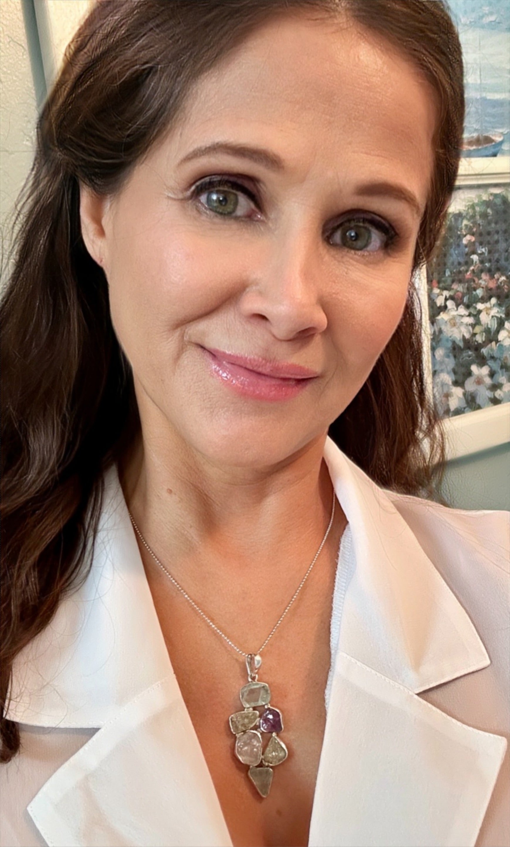 Fluorite Amethyst Pendant Sterling Silver Necklace