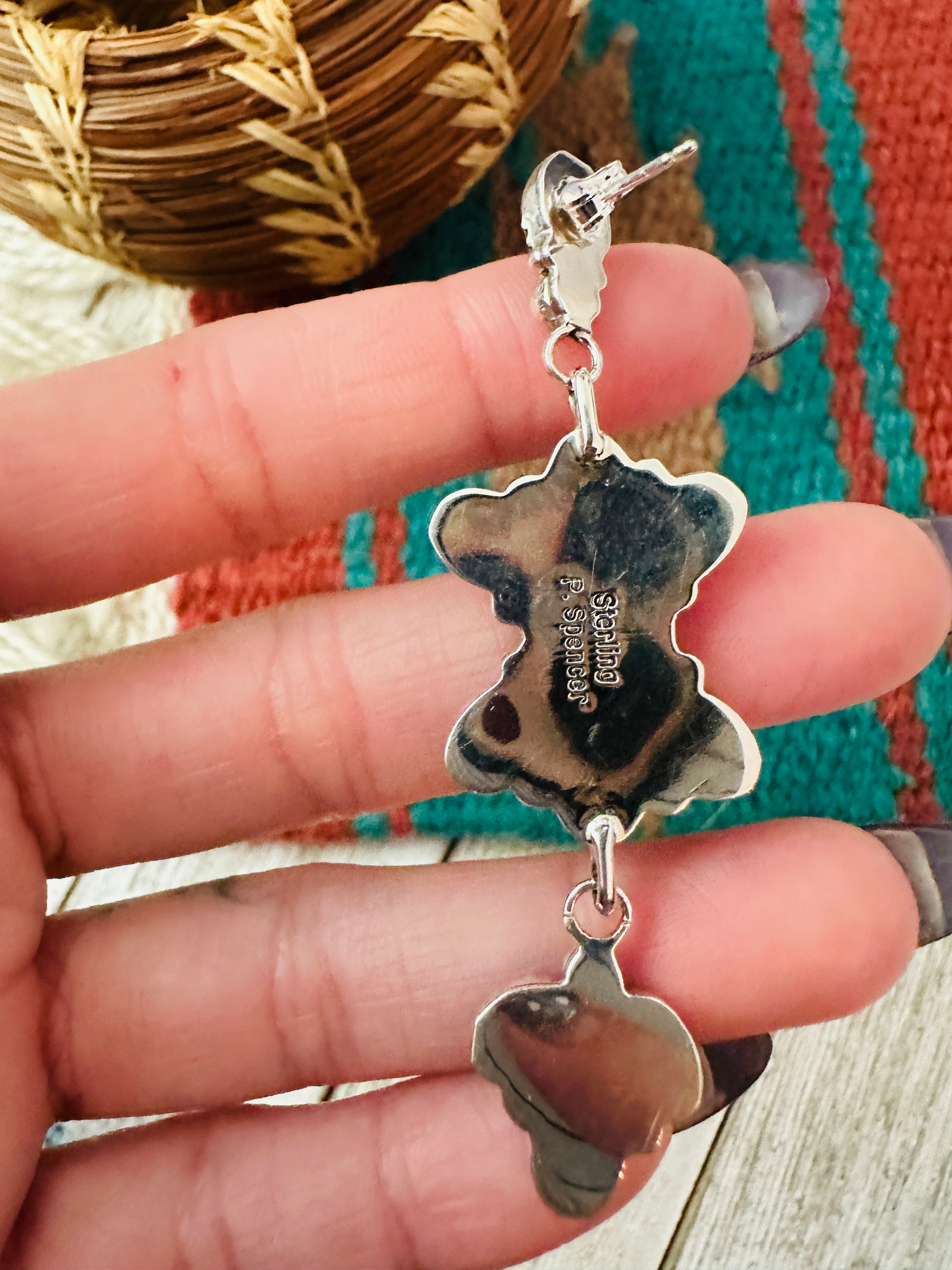 Handcrafted Pink Dream Mojave & Sterling Silver Dangle Earrings