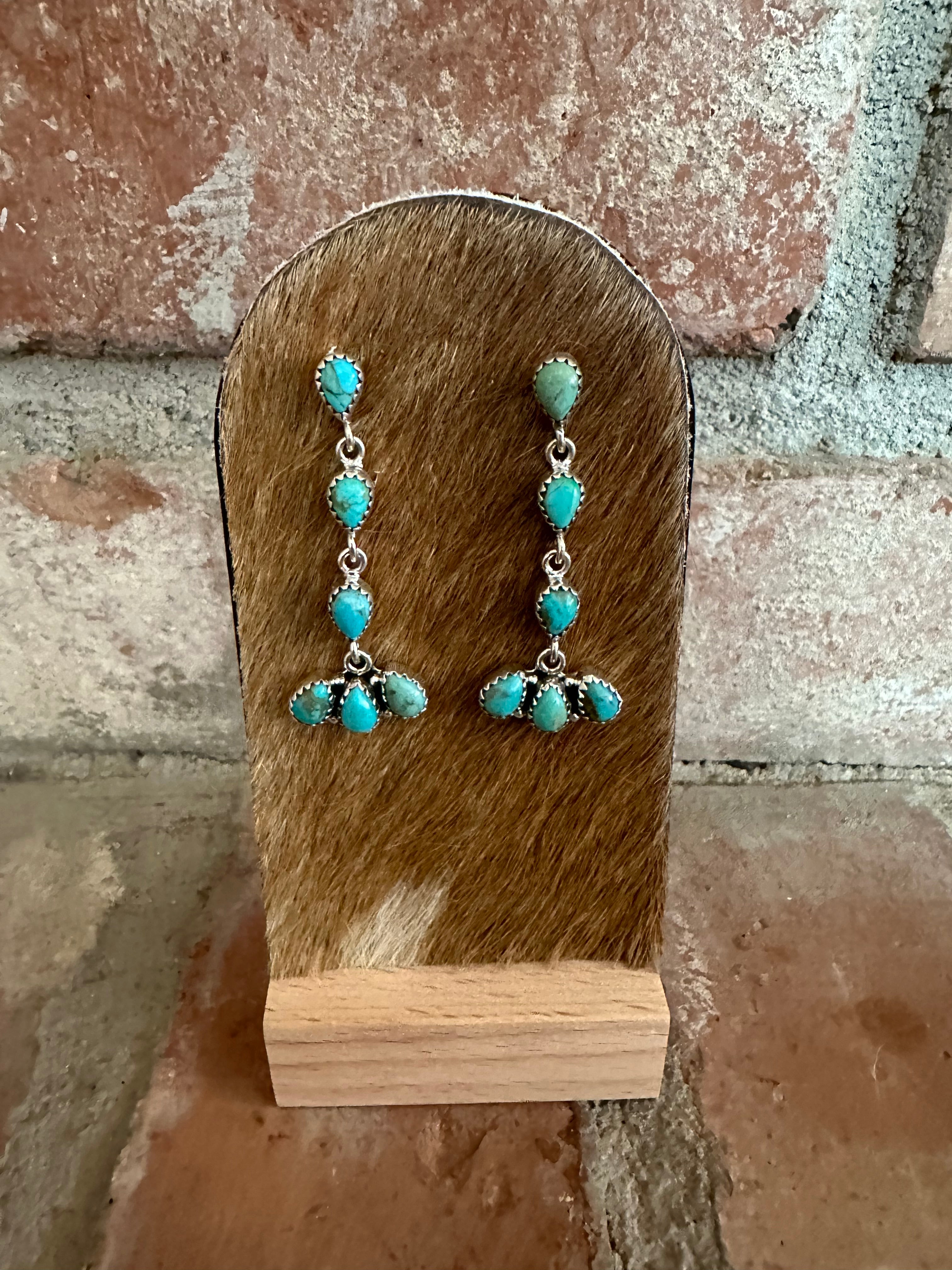 Handmade Turquoise and Sterling Silver Handmade Dangles