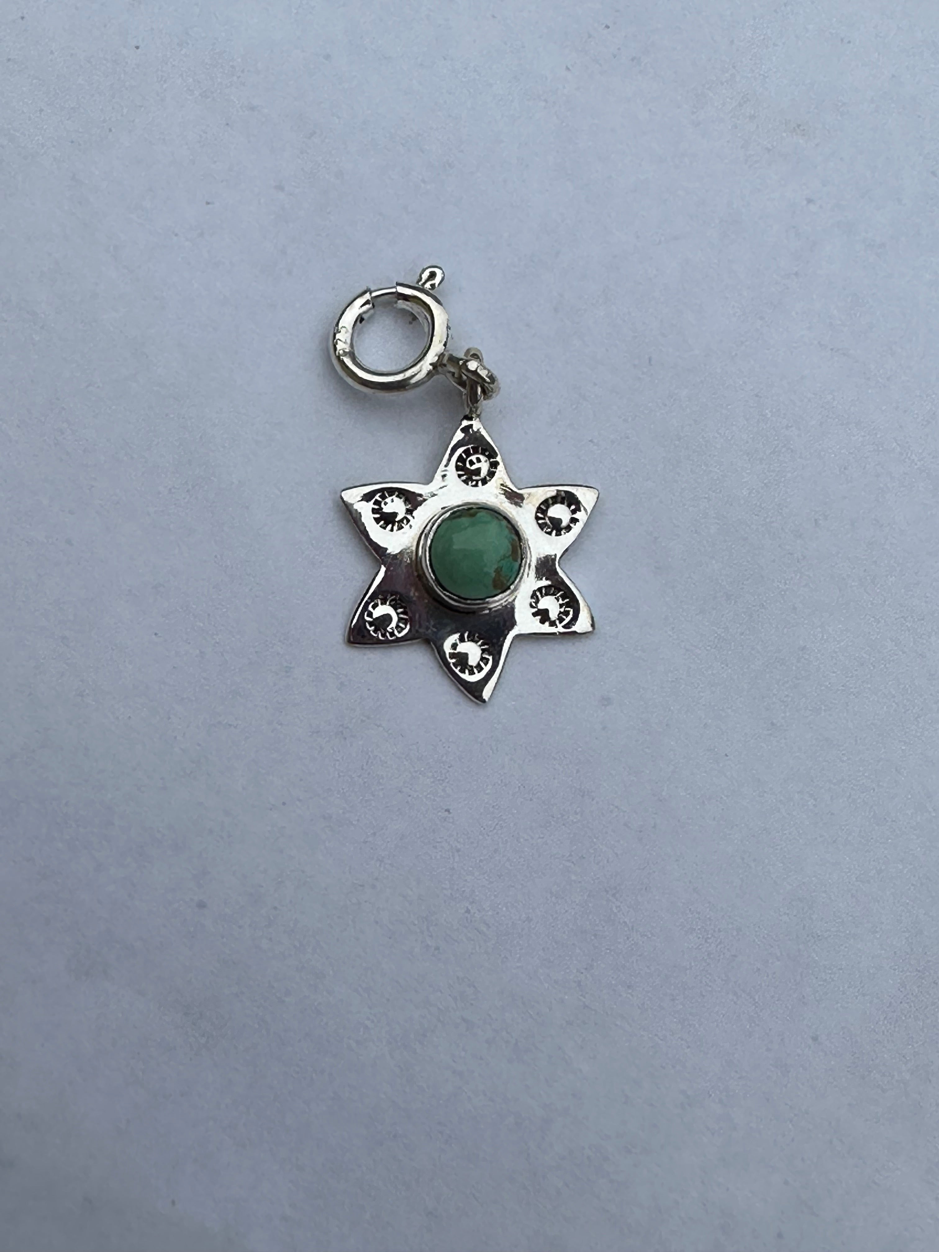 Sterling Silver and Turquoise Mini Star Charm