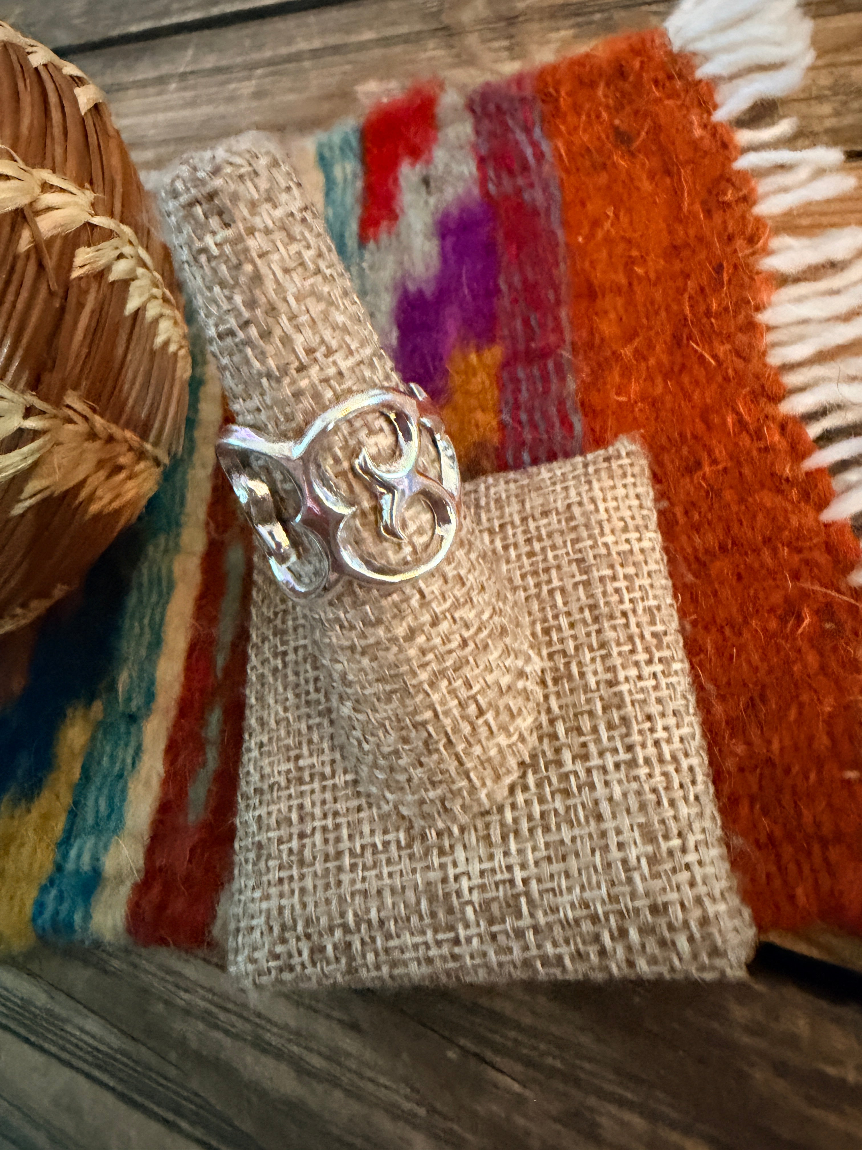 Handcrafted Sterling Silver Band Ring Size 8 by Francis L. Begay