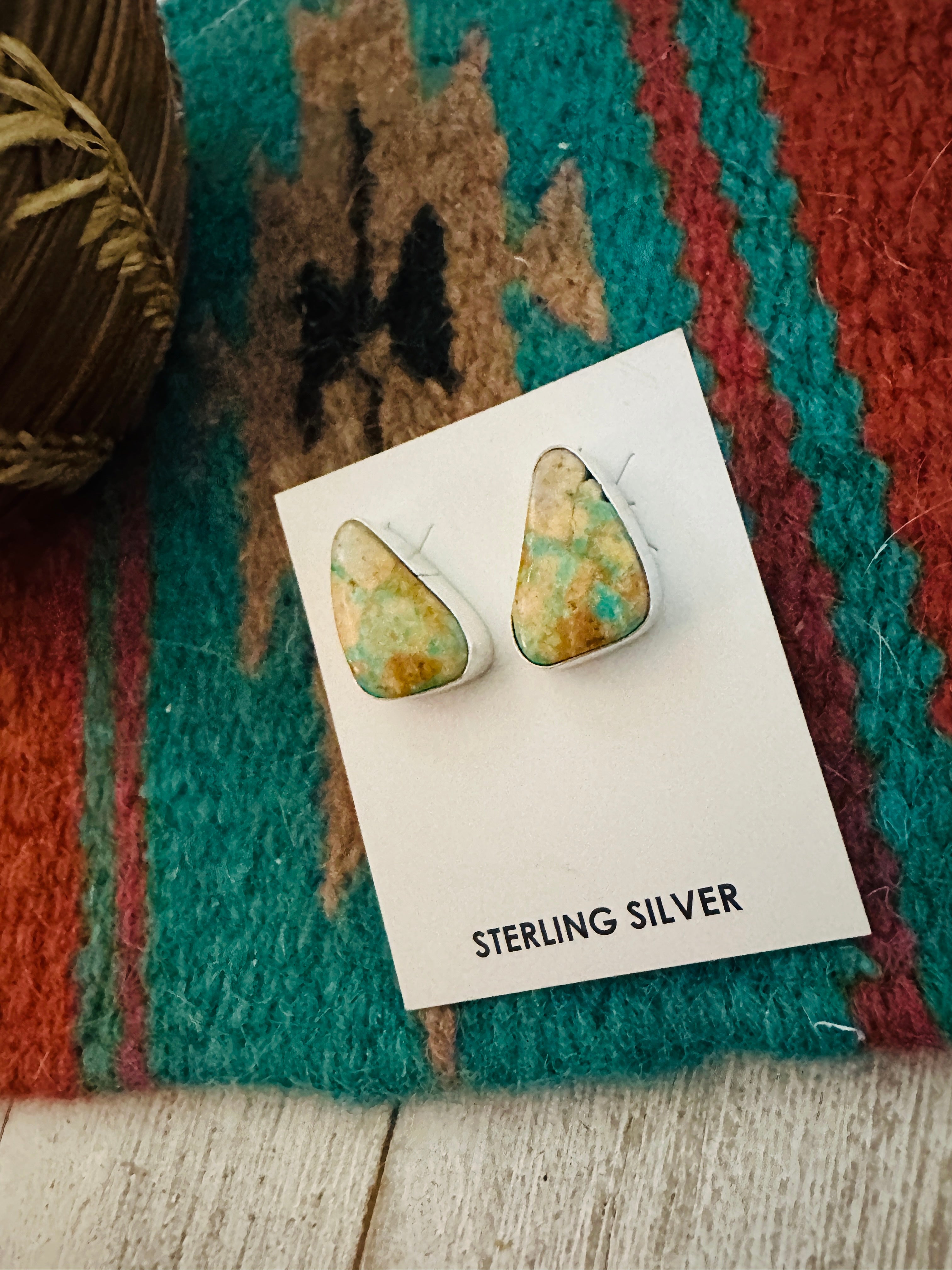 Navajo Sterling Silver & Turquoise Post Earrings