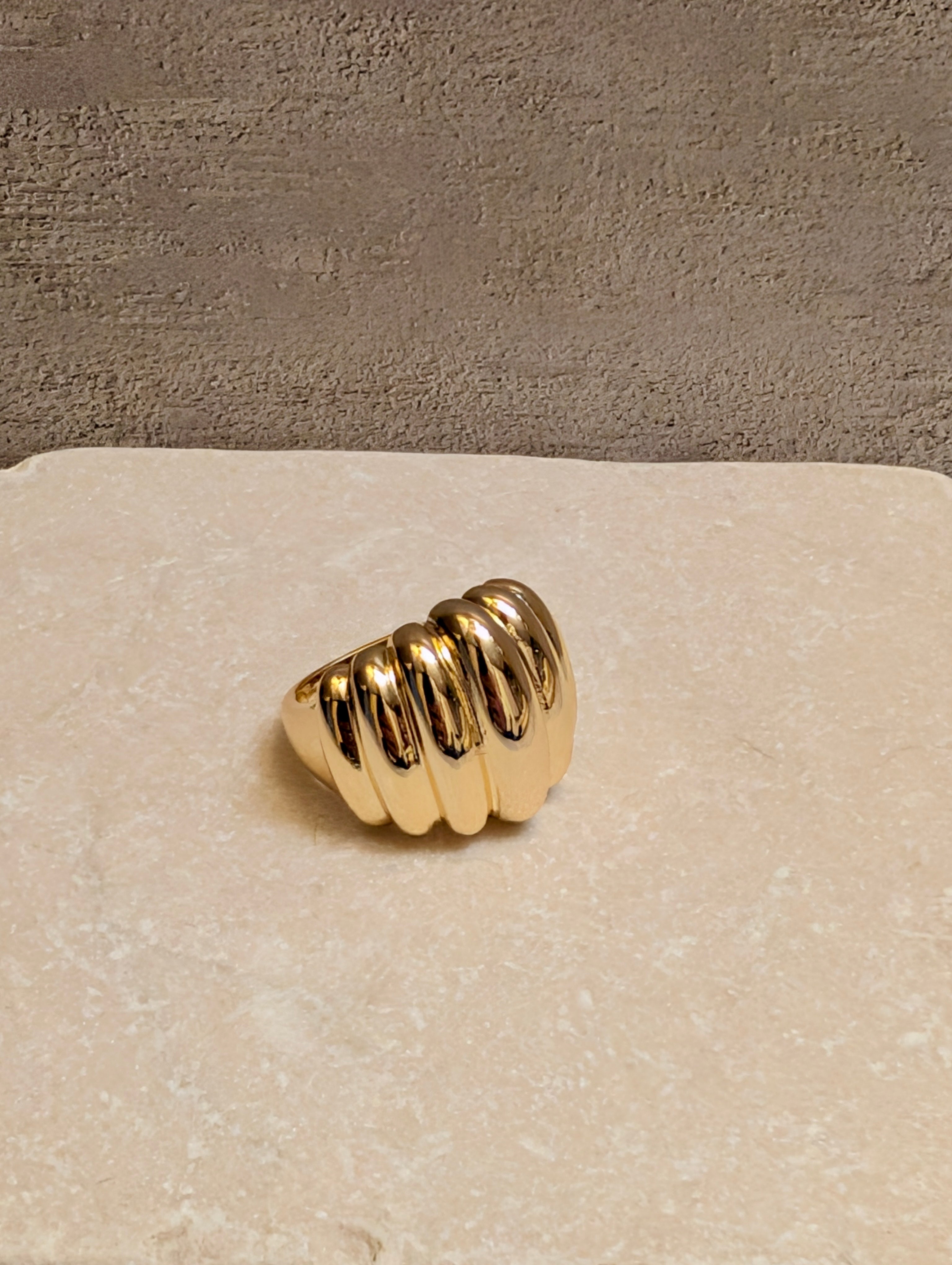 Bubble Dome Statement Ring 14k Gold Plated