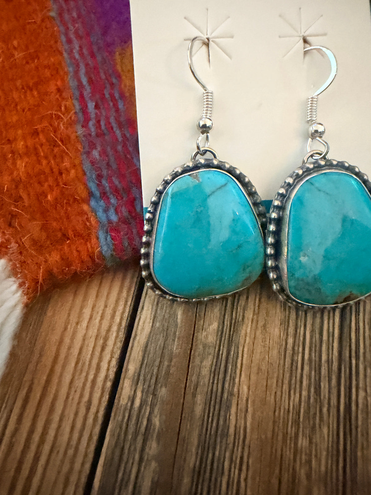 Handcrafted Turquoise & Sterling Silver Dangle Earrings