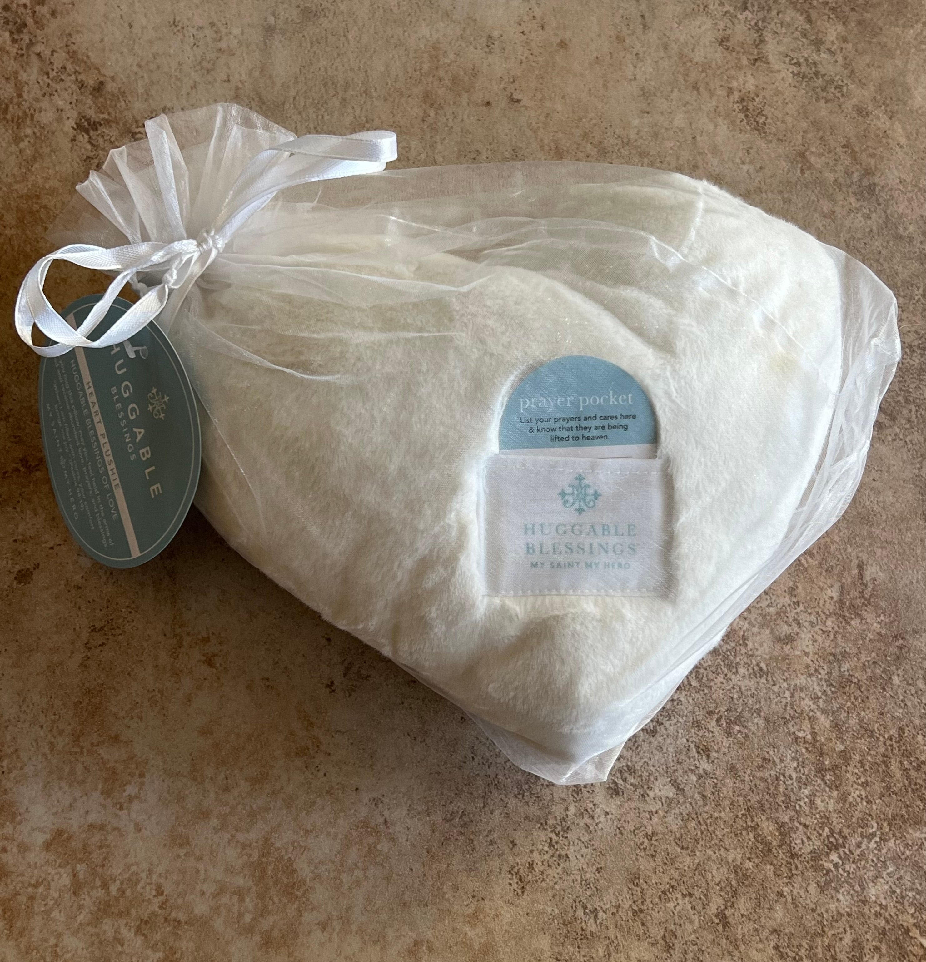 Huggable Heart Prayer Pillow (White)