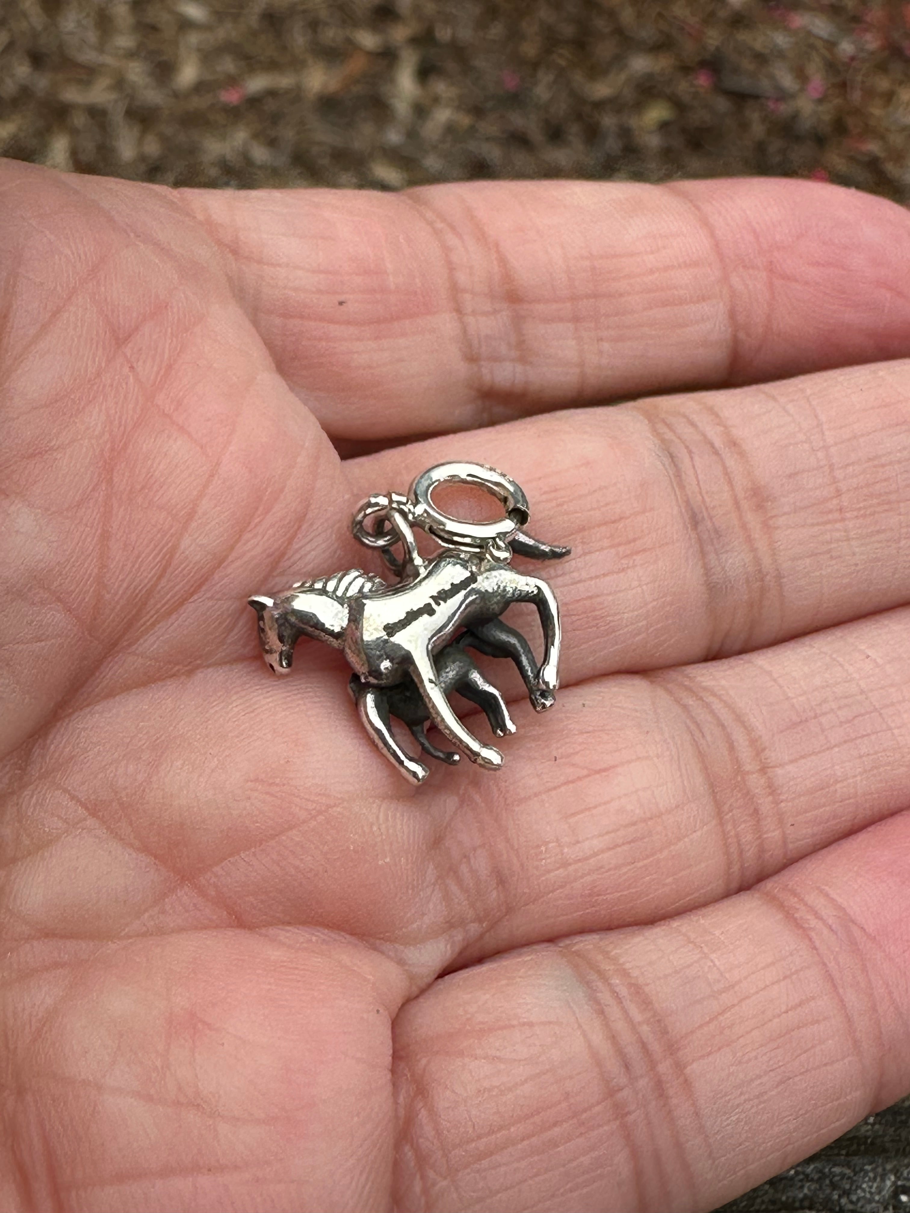 Sterling Silver Mare and Colt Pony Charm