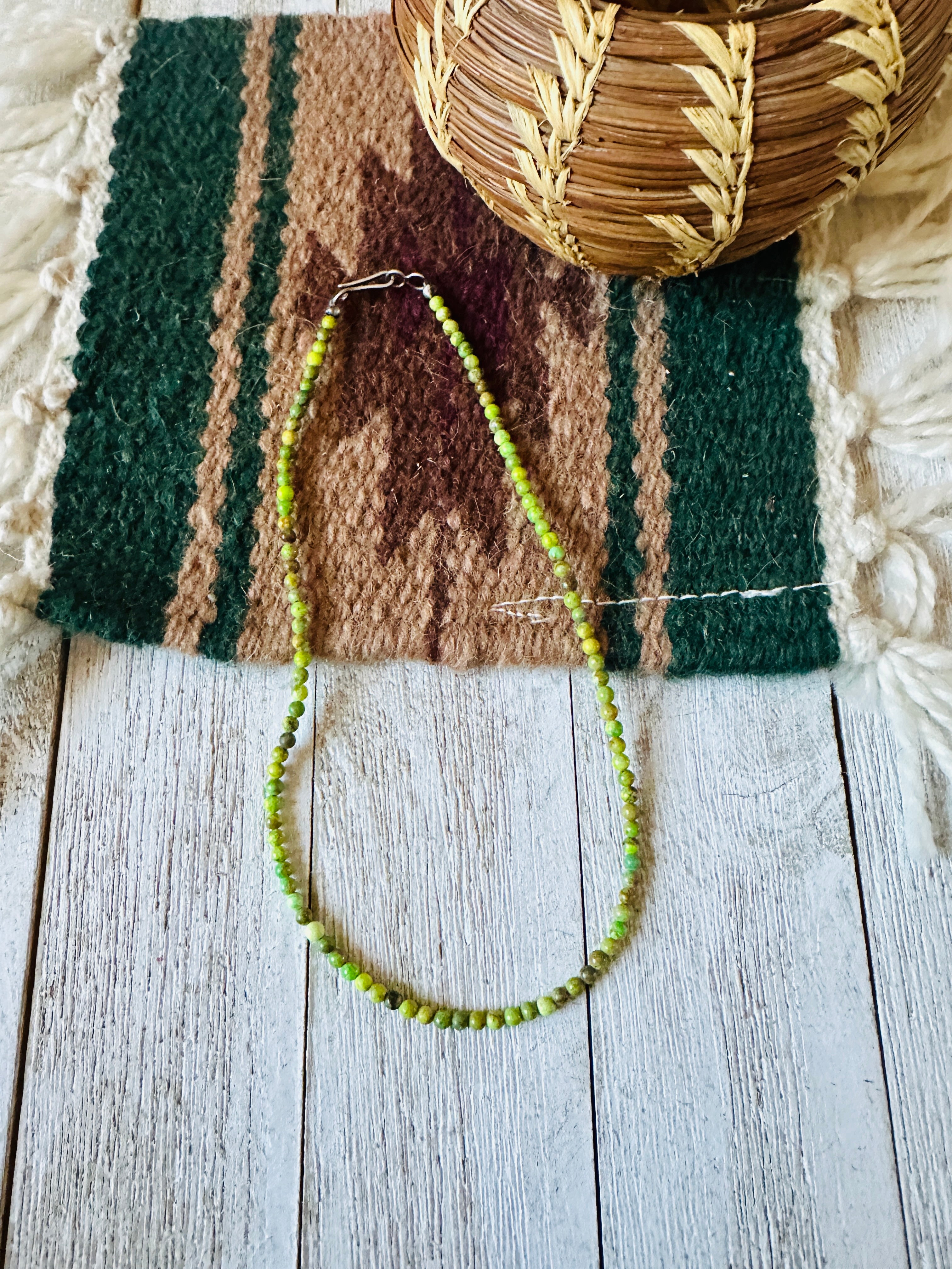 Navajo Sterling Silver, Spiny & Turquoise Beaded Lariat Necklace