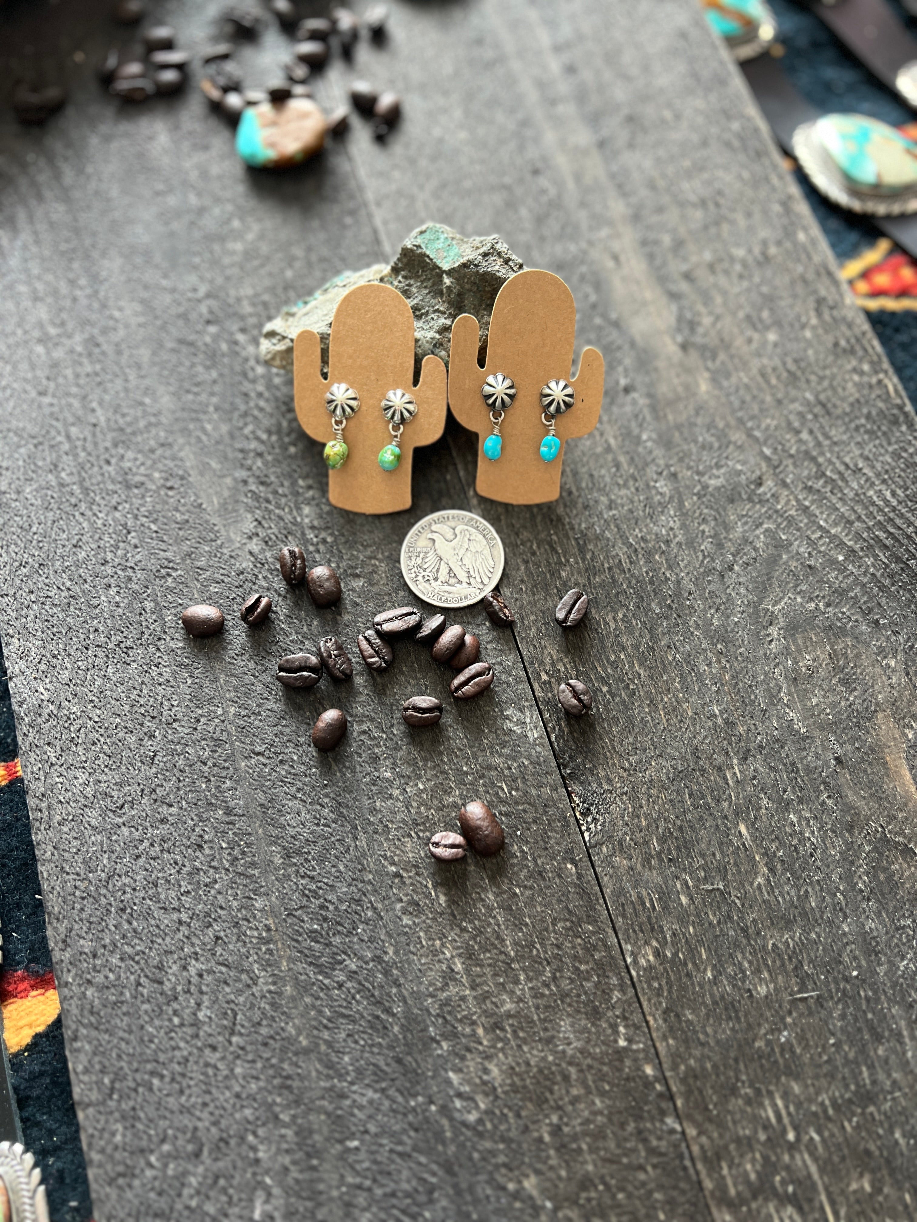 Handcrafted Summer Lovin’ Sterling Silver and Turquoise Concho Post Earrings