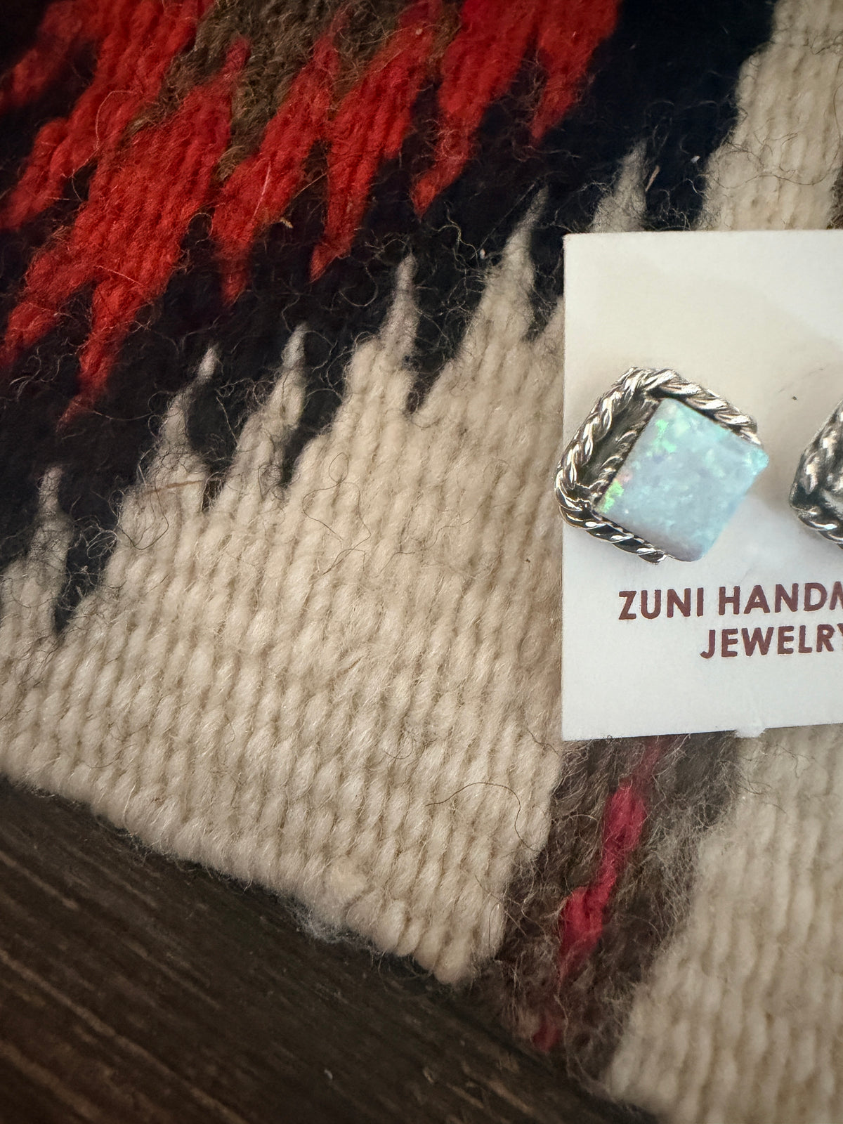 Handcrafted Opal & Sterling Silver Stud Earrings