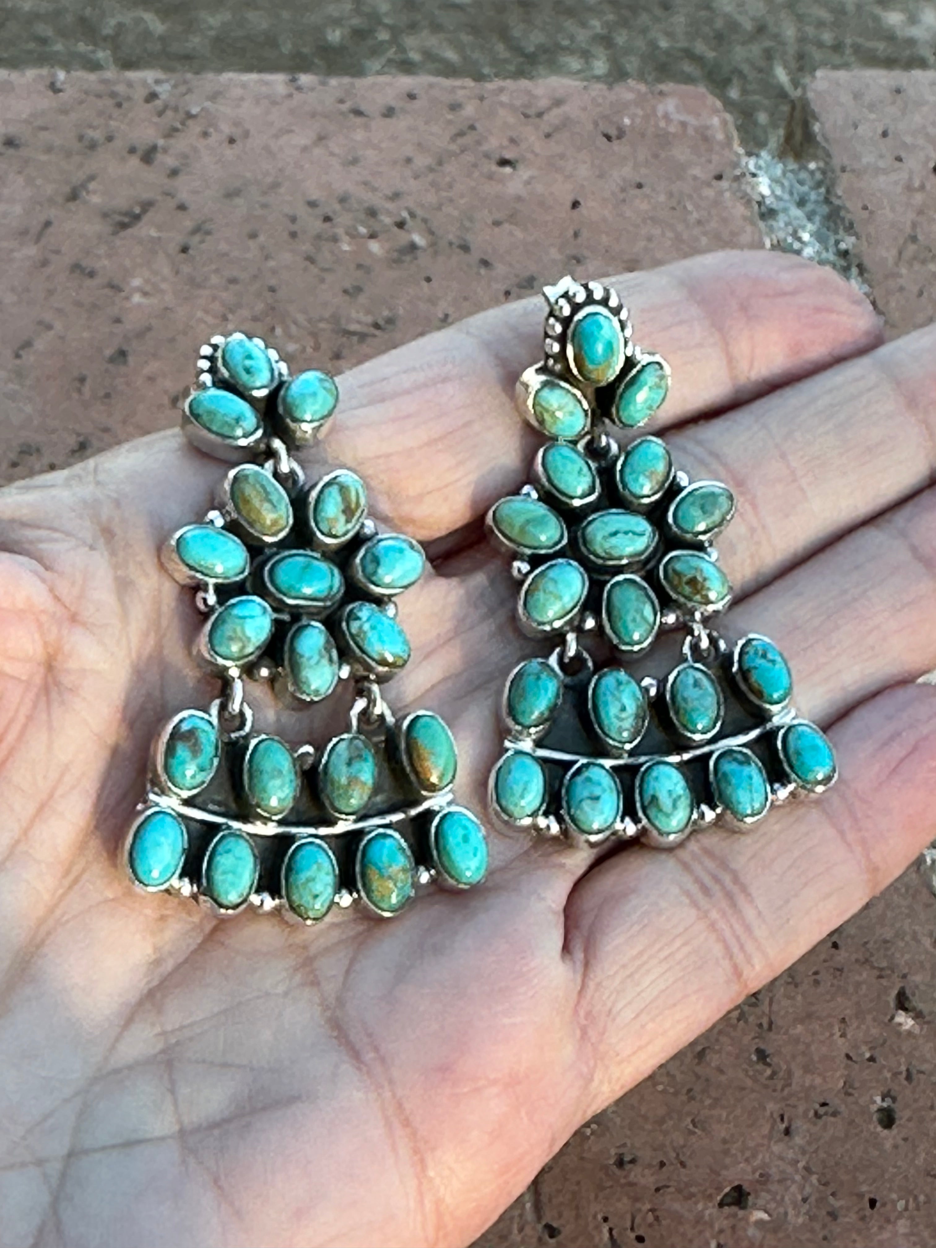 Rockin Natural Royston  Turquoise and Sterling Silver Dangles