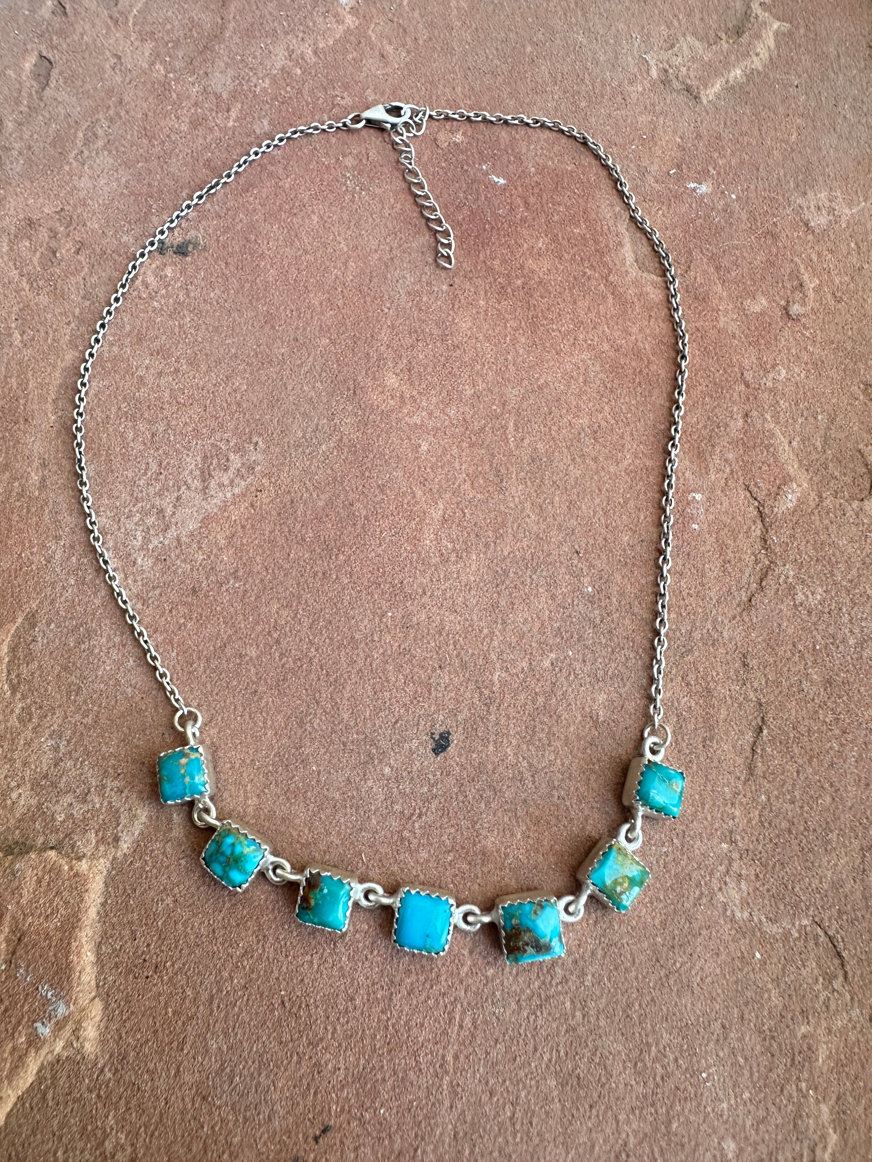 Handmade Sterling Silver Emerald Valley Turquoise Necklace