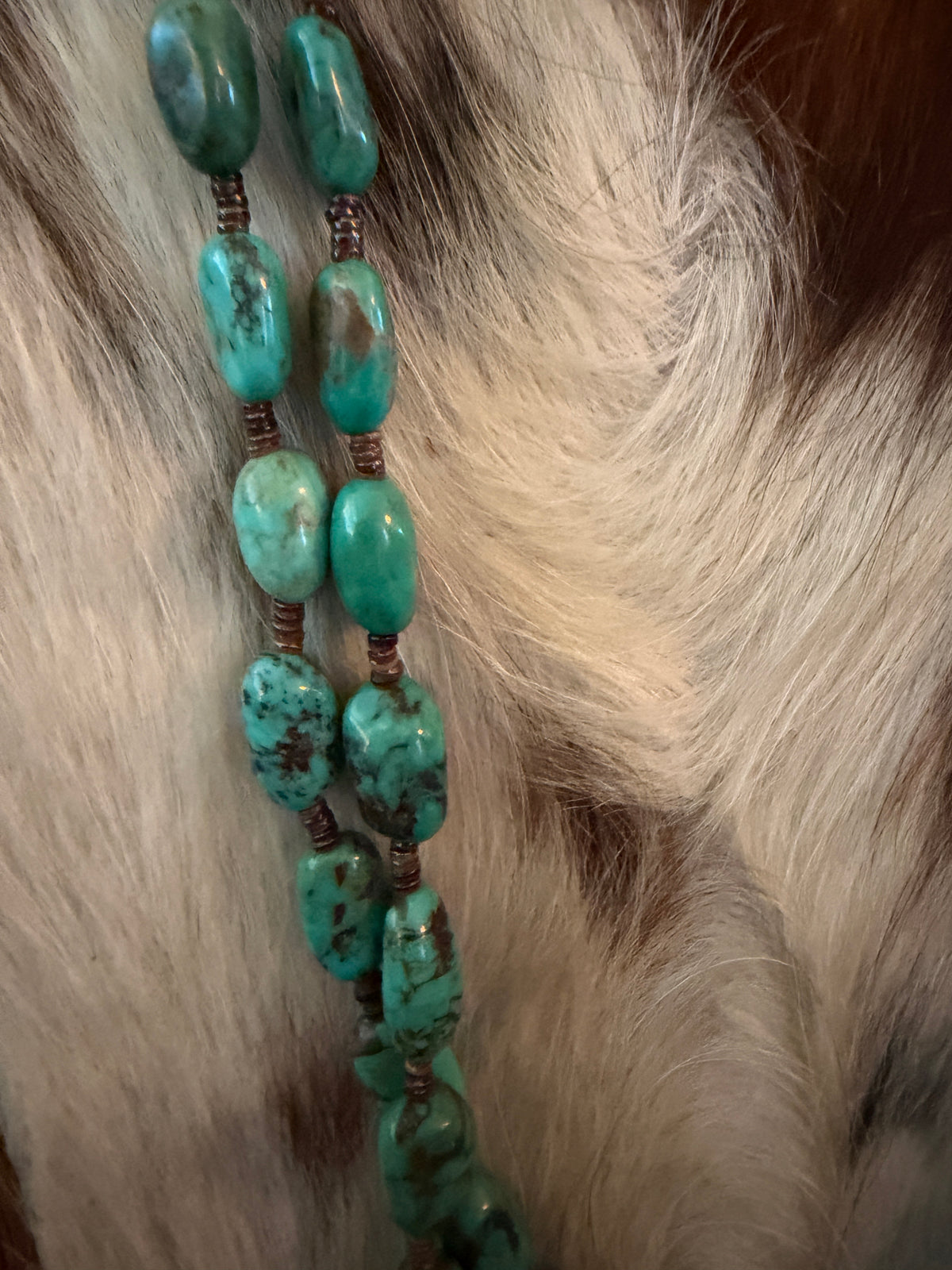 Old Pawn Handcrafted Turquoise Double-Strand Beaded 28” Necklace