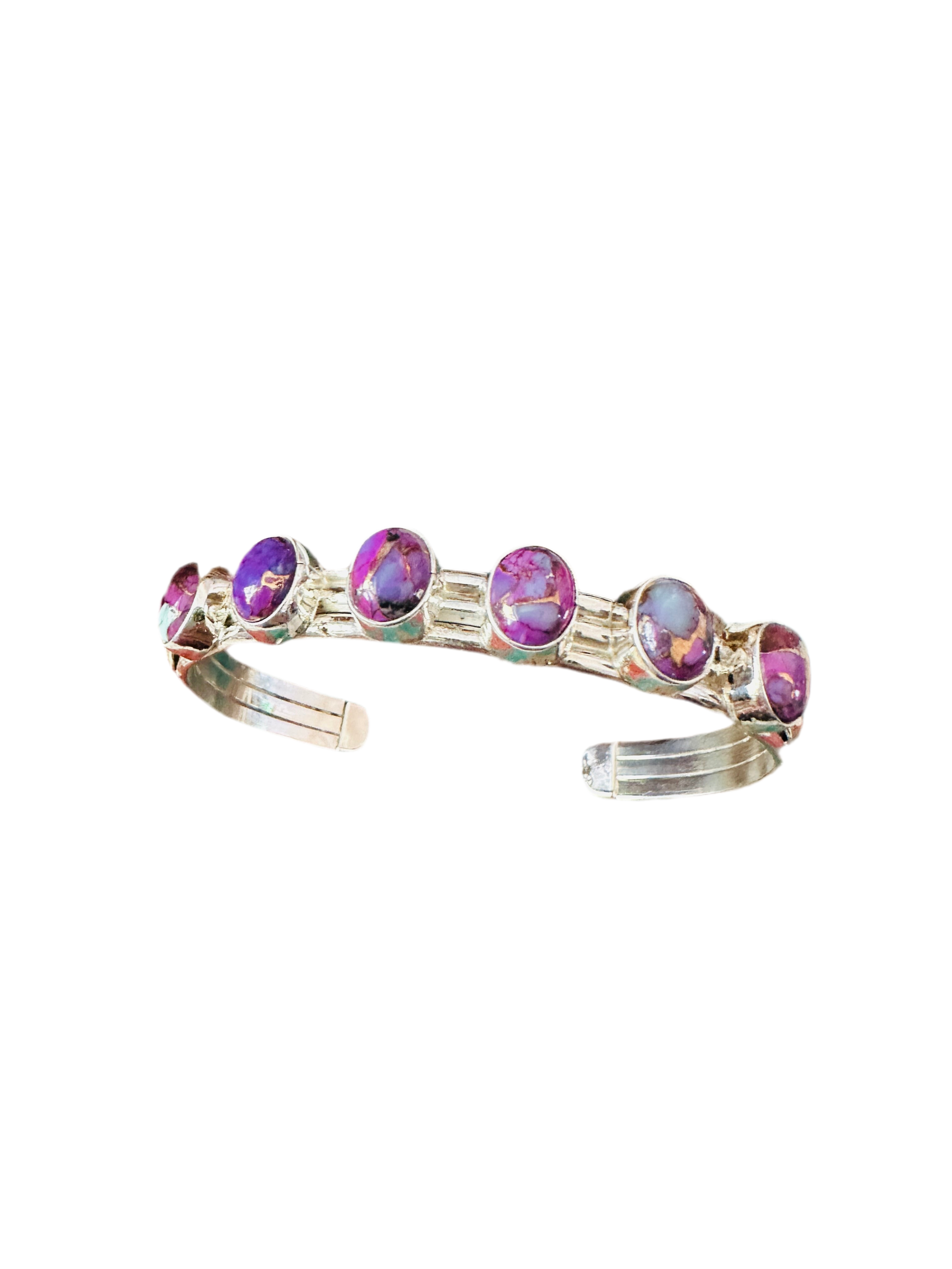 Handcrafted Sterling Silver & Purple Mojave Cuff Bracelet
