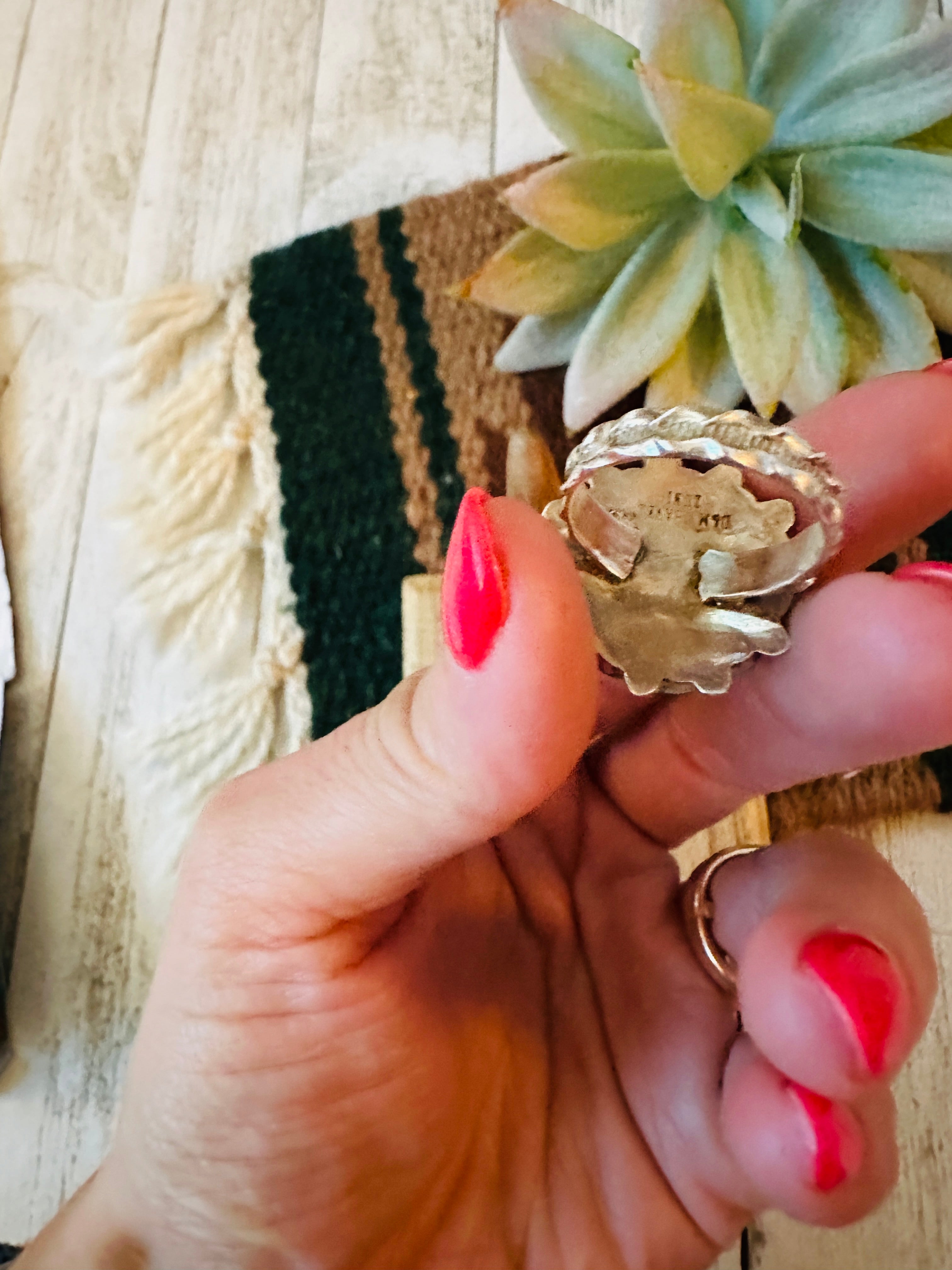 Zuni Turquoise & Sterling Silver Cluster Ring