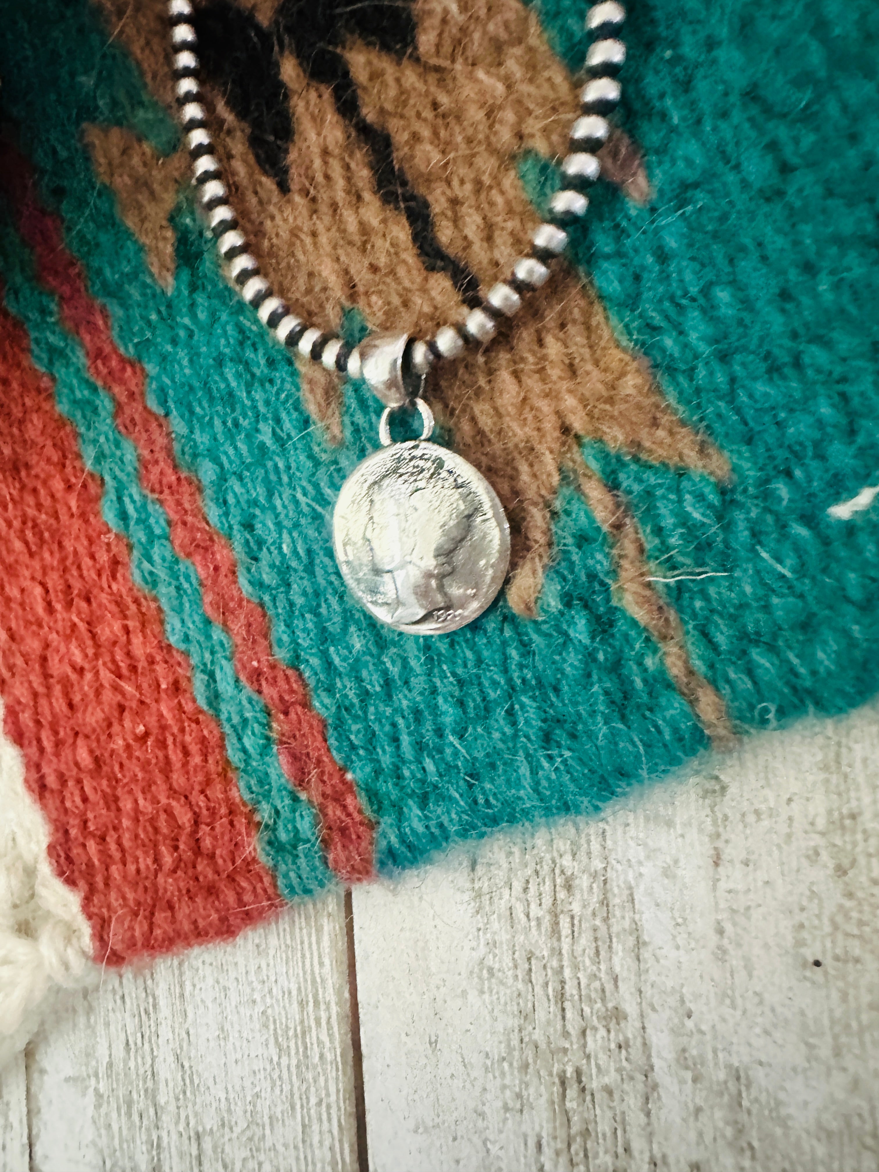 Navajo Sterling Silver  Liberty Dime Pendant