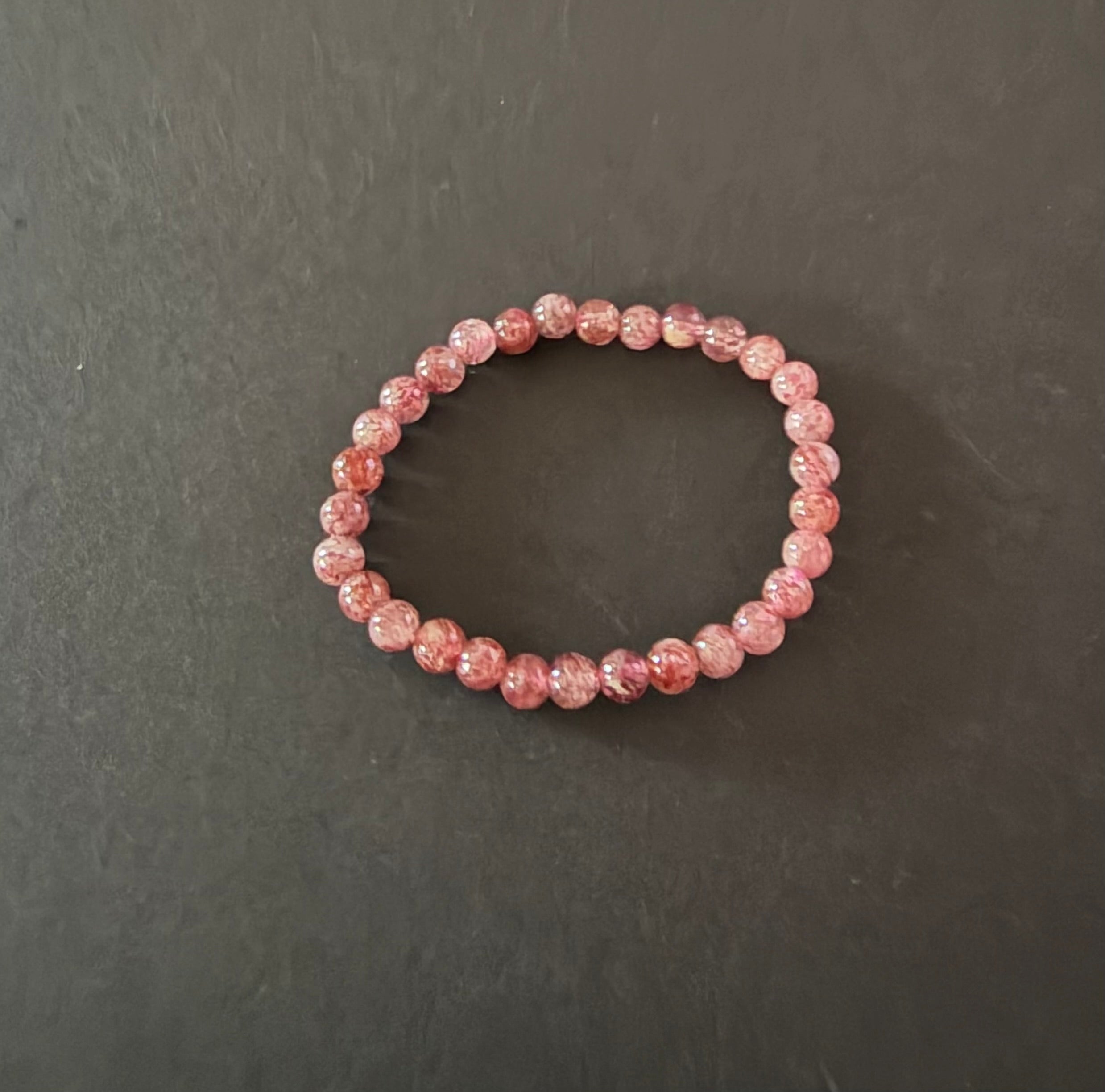 Pink Tourmaline Kid's Beaded Stretch Bracelet