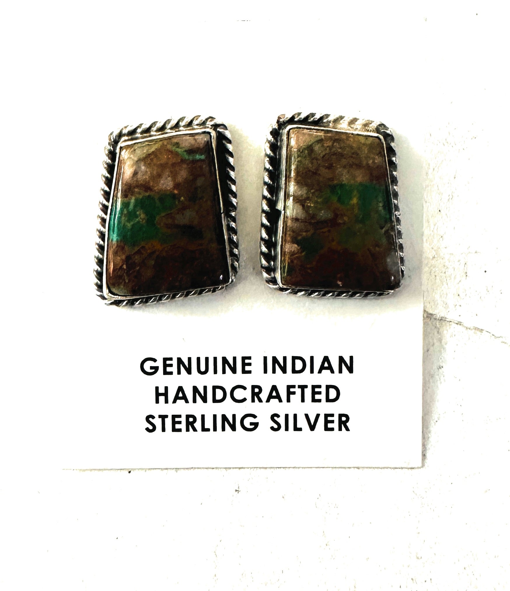 Navajo Sterling Silver & Turquoise Post Earrings