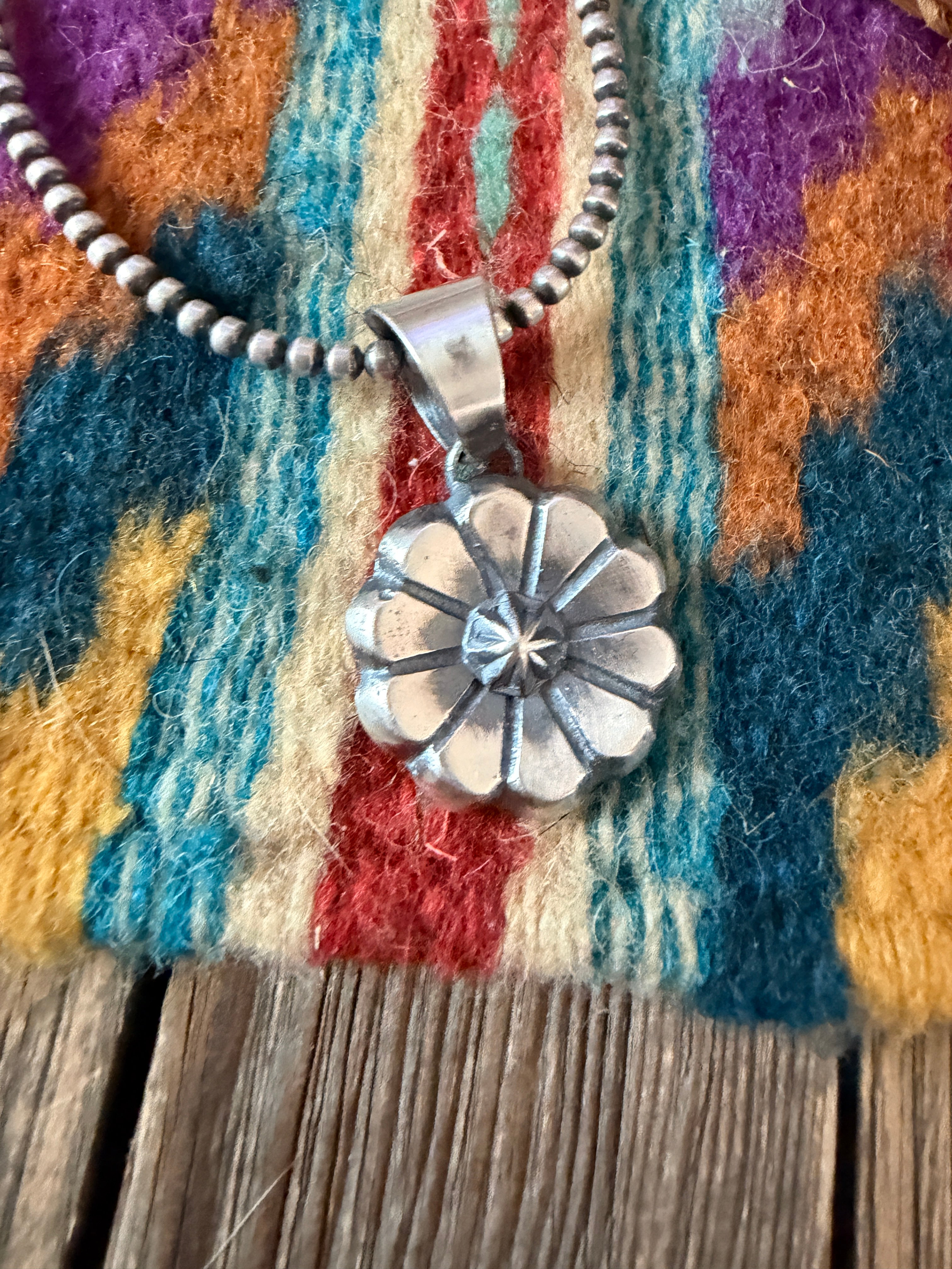 Handcrafted Sterling Silver Flower Pendant by Chimney Butte